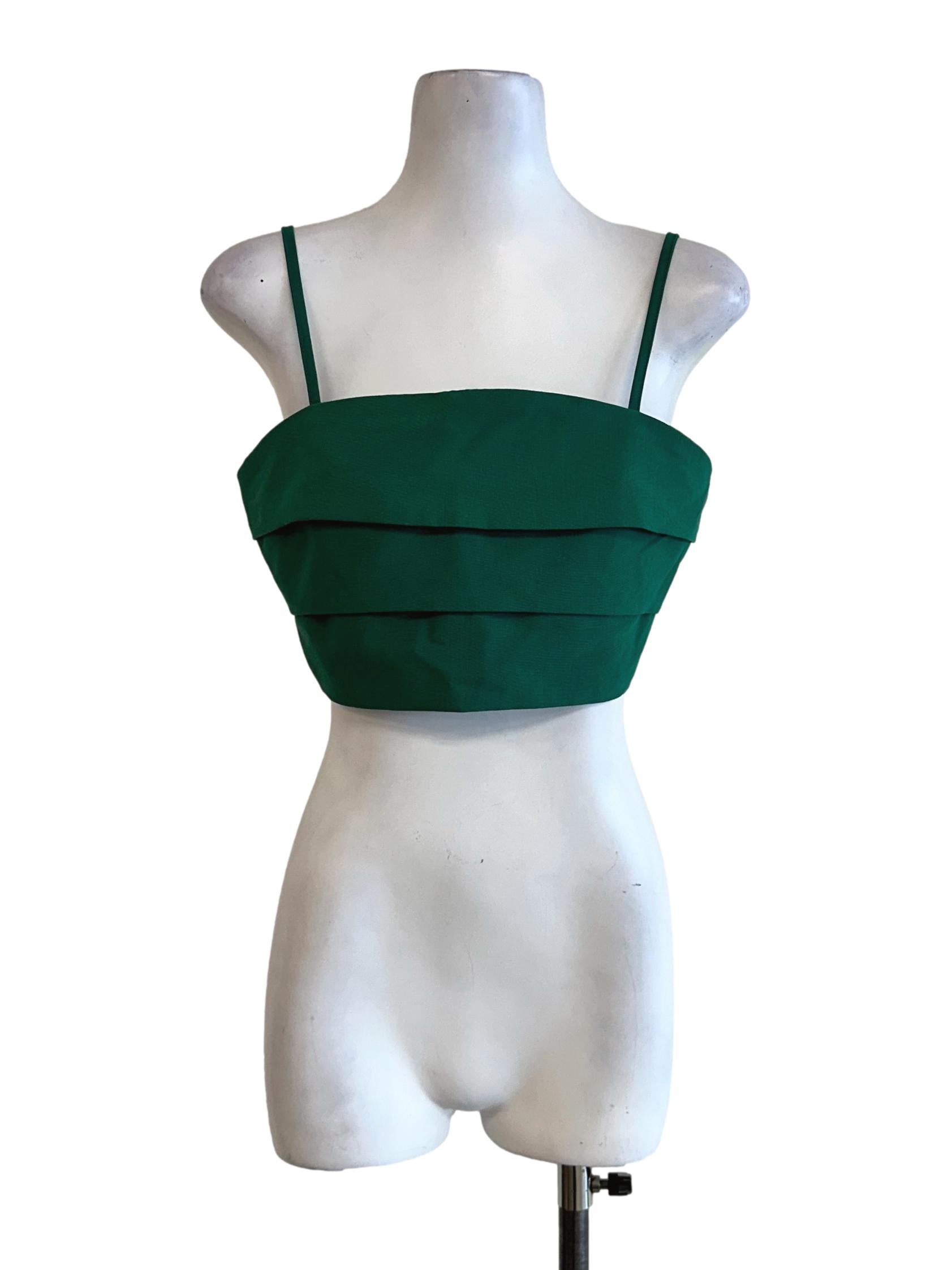 Emerald Green Padded Sleeveless Top TTR