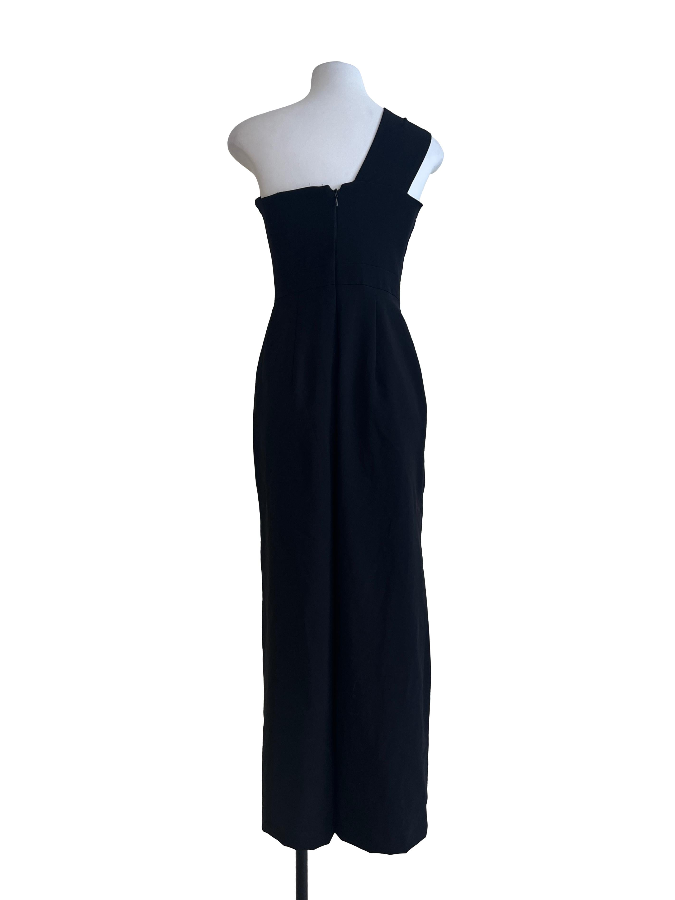 Jet Black Asymmetrical Shoulder Jumpsuit