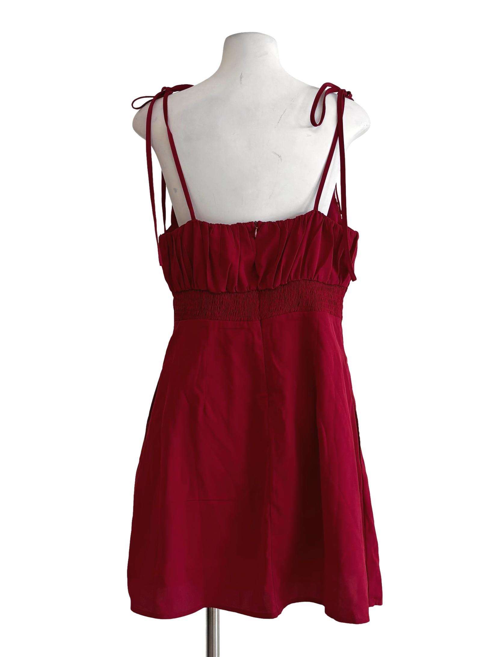 Cherry Red Pleated Sweetheart Dress