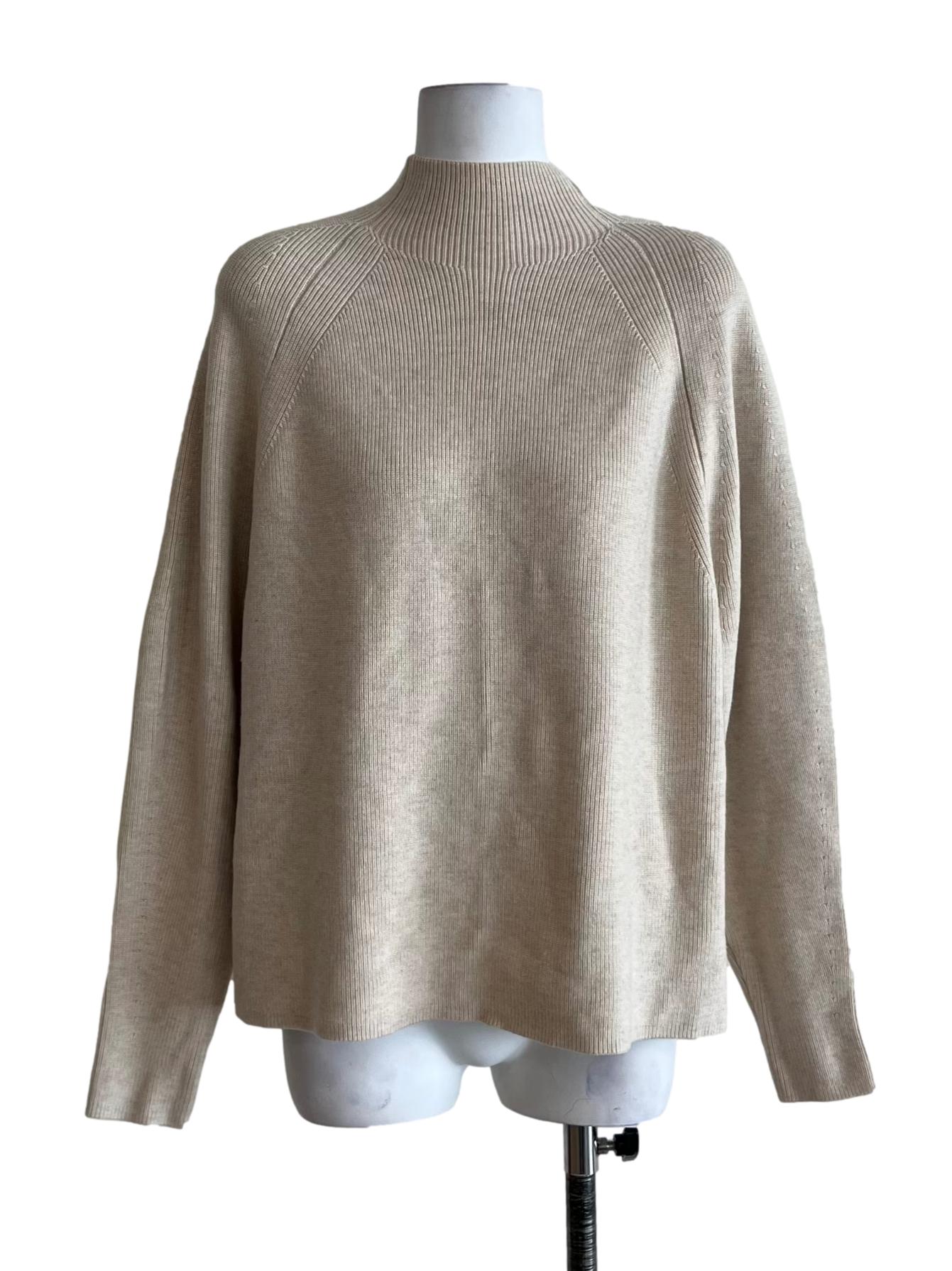 Beige High Neckline Blouse