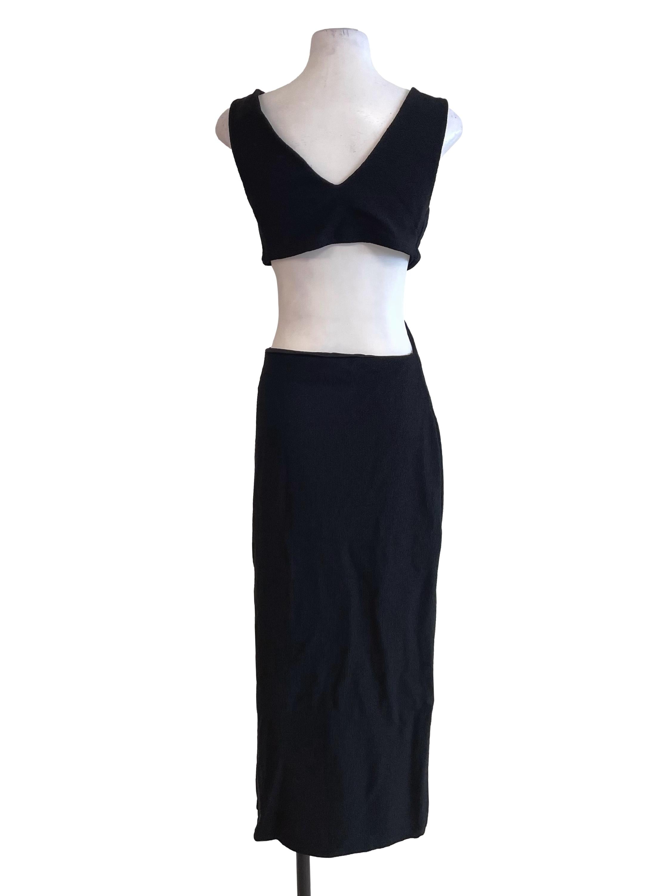 Black Cut-out Waist Dress