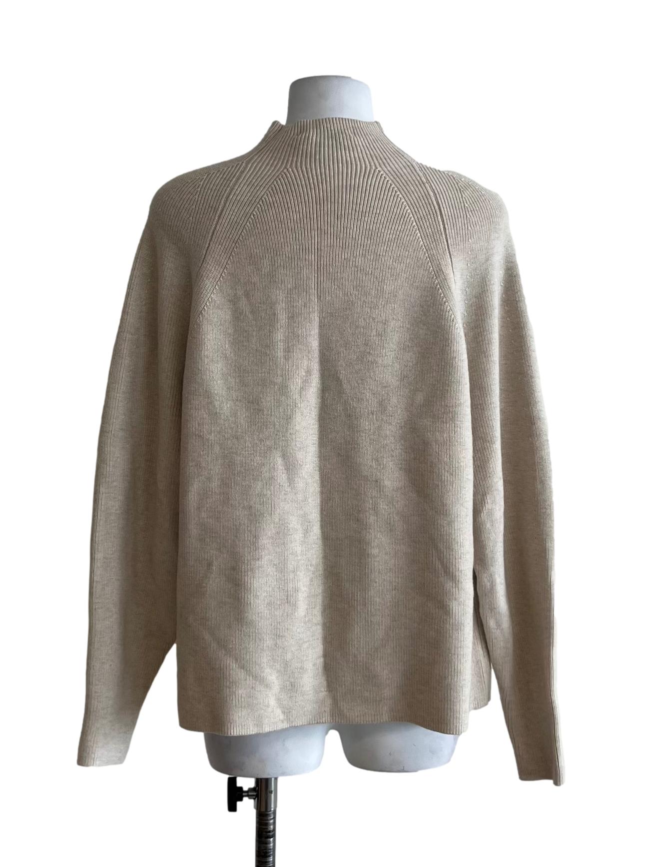 Beige High Neckline Blouse
