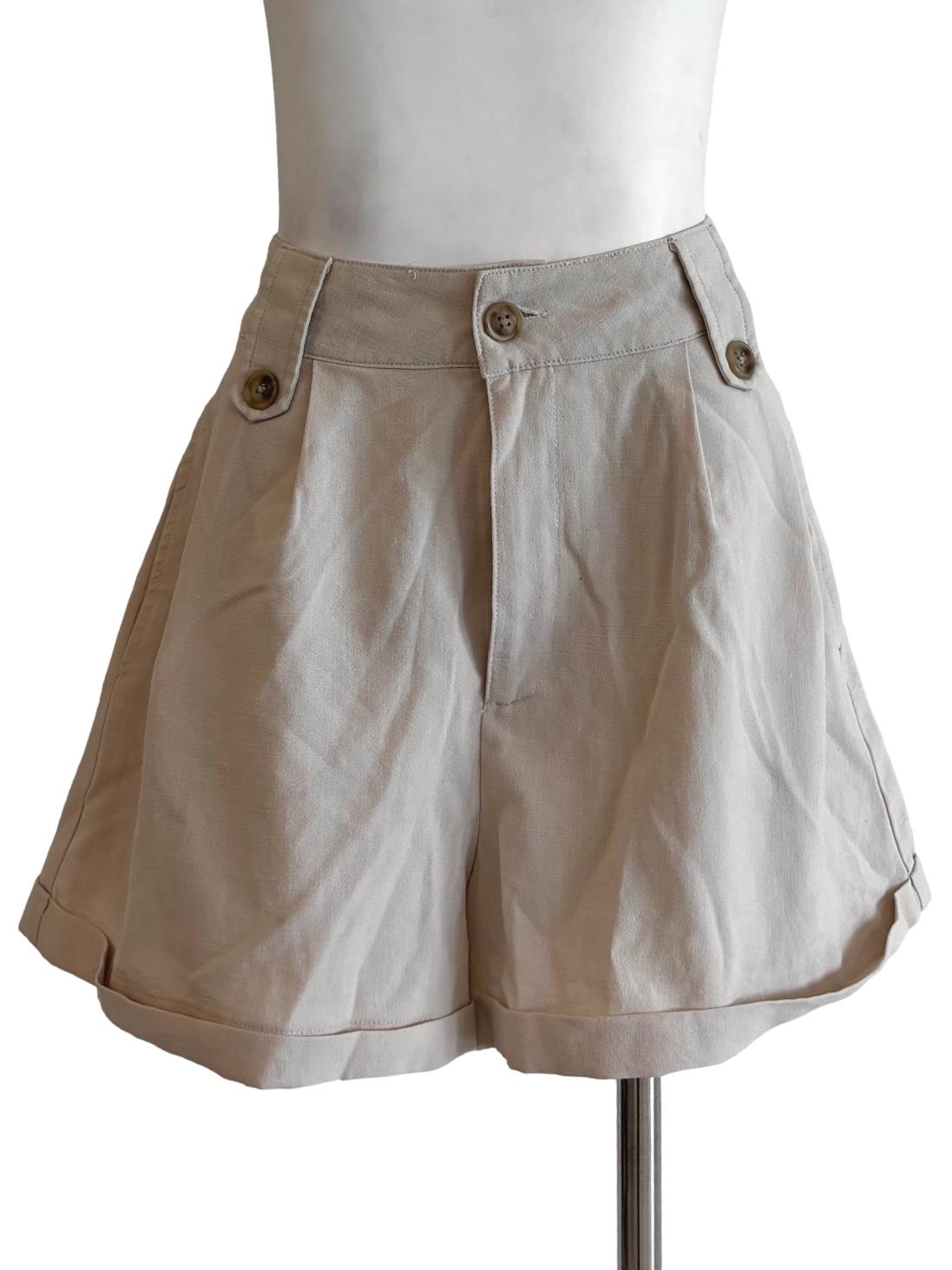 Beige Cropped Shorts YHF