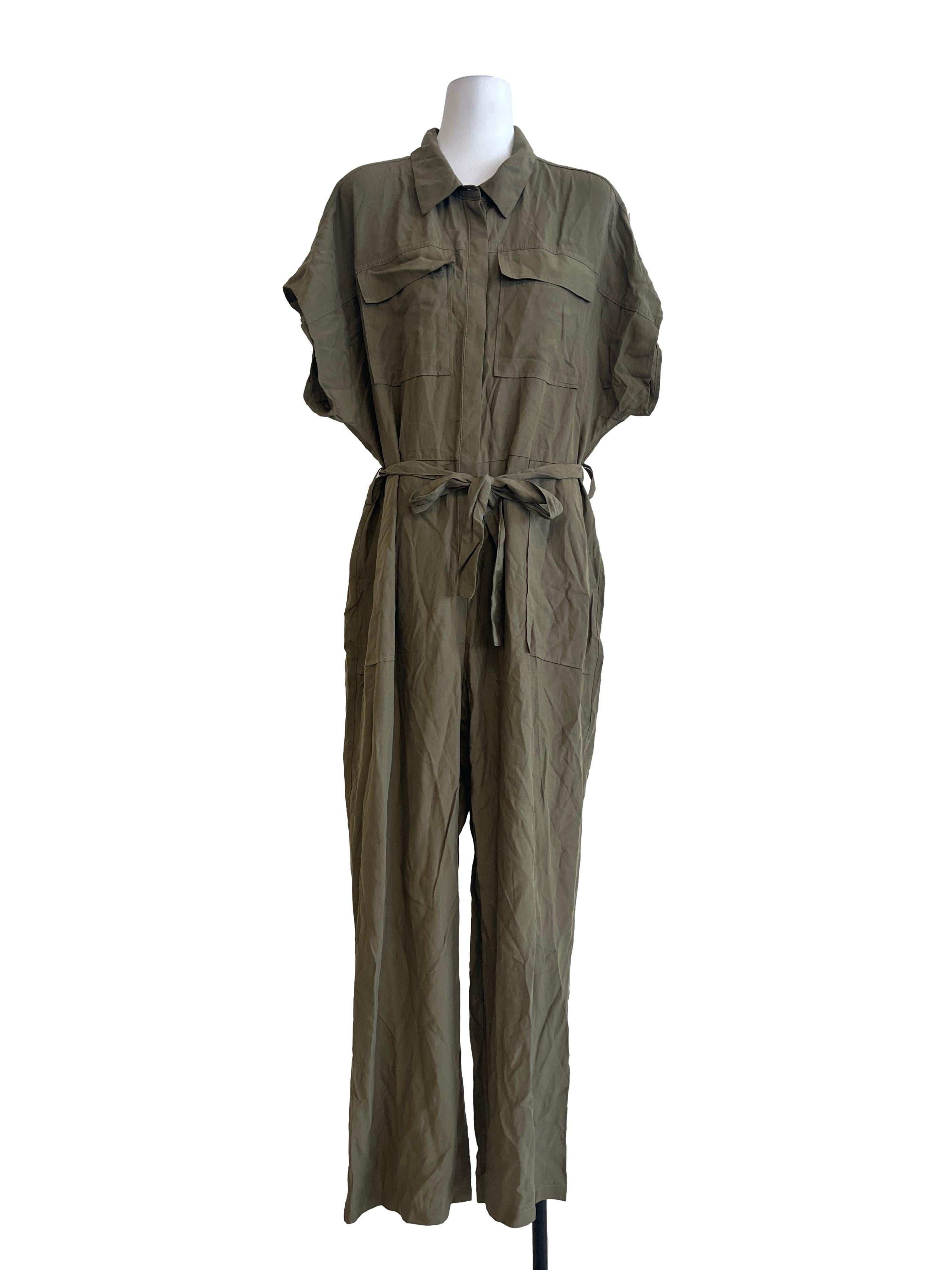 Crocodile Green Shirt Jumpsuit