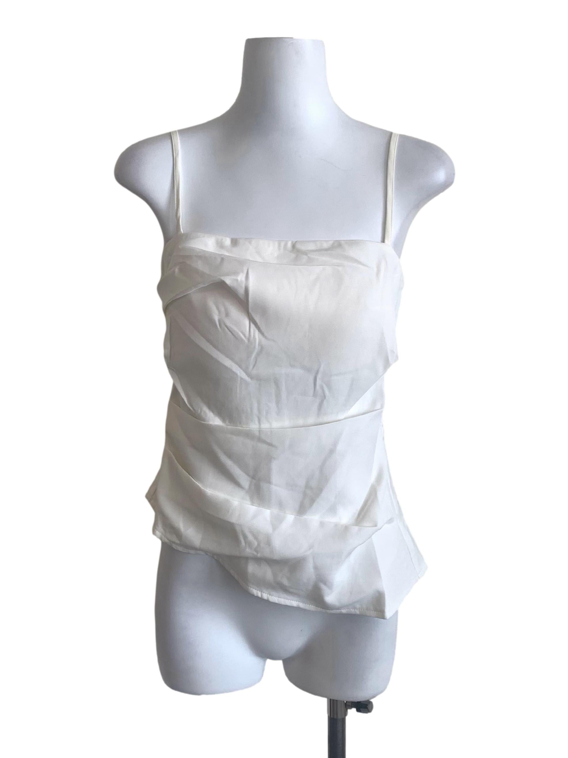 Chiffon White Spaghetti Strap Top