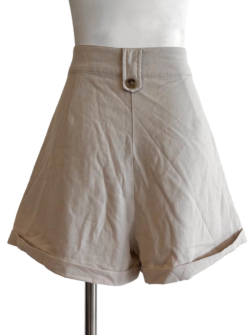 Beige Cropped Shorts YHF