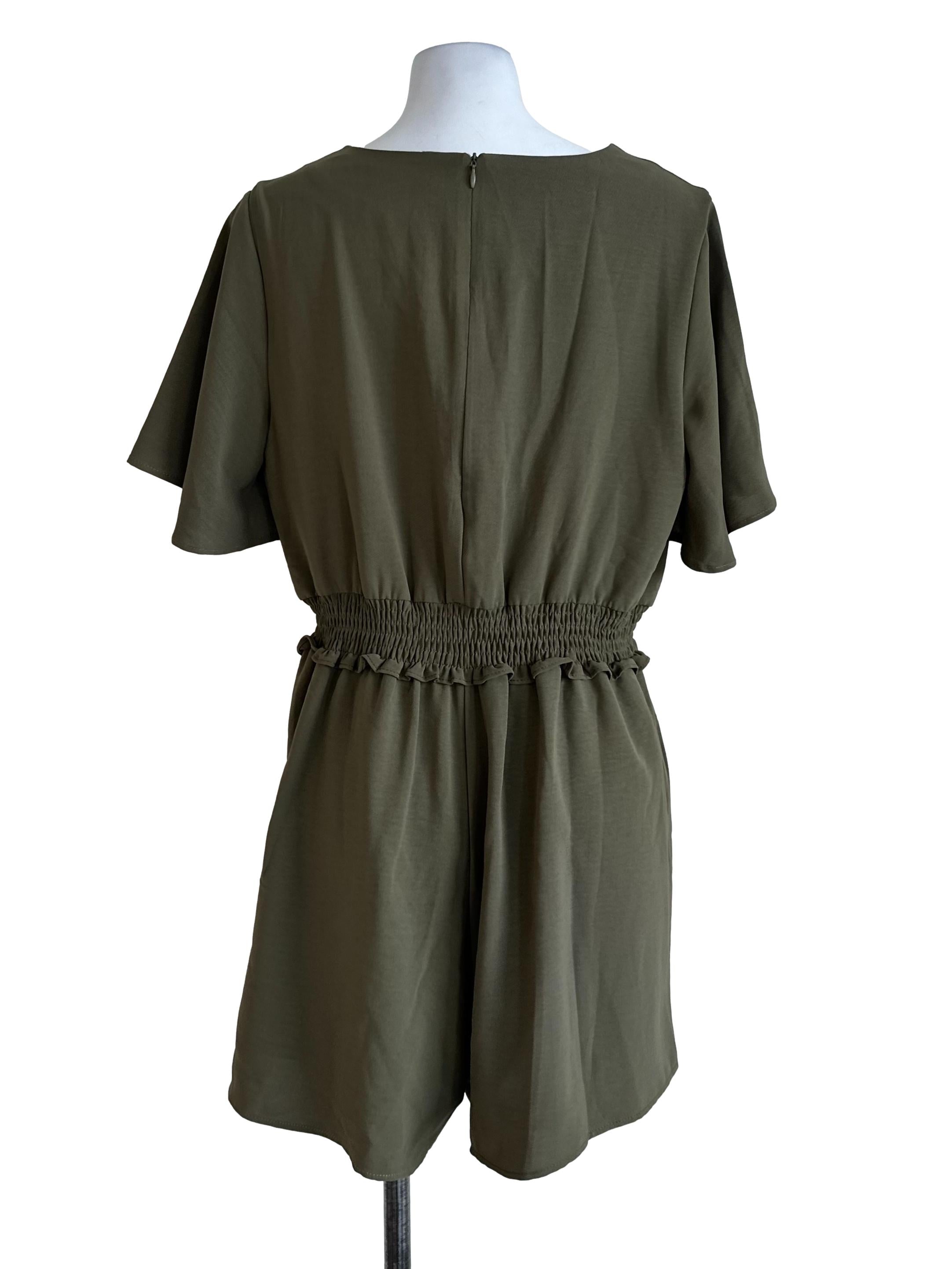 Moss Green Plain Rompers