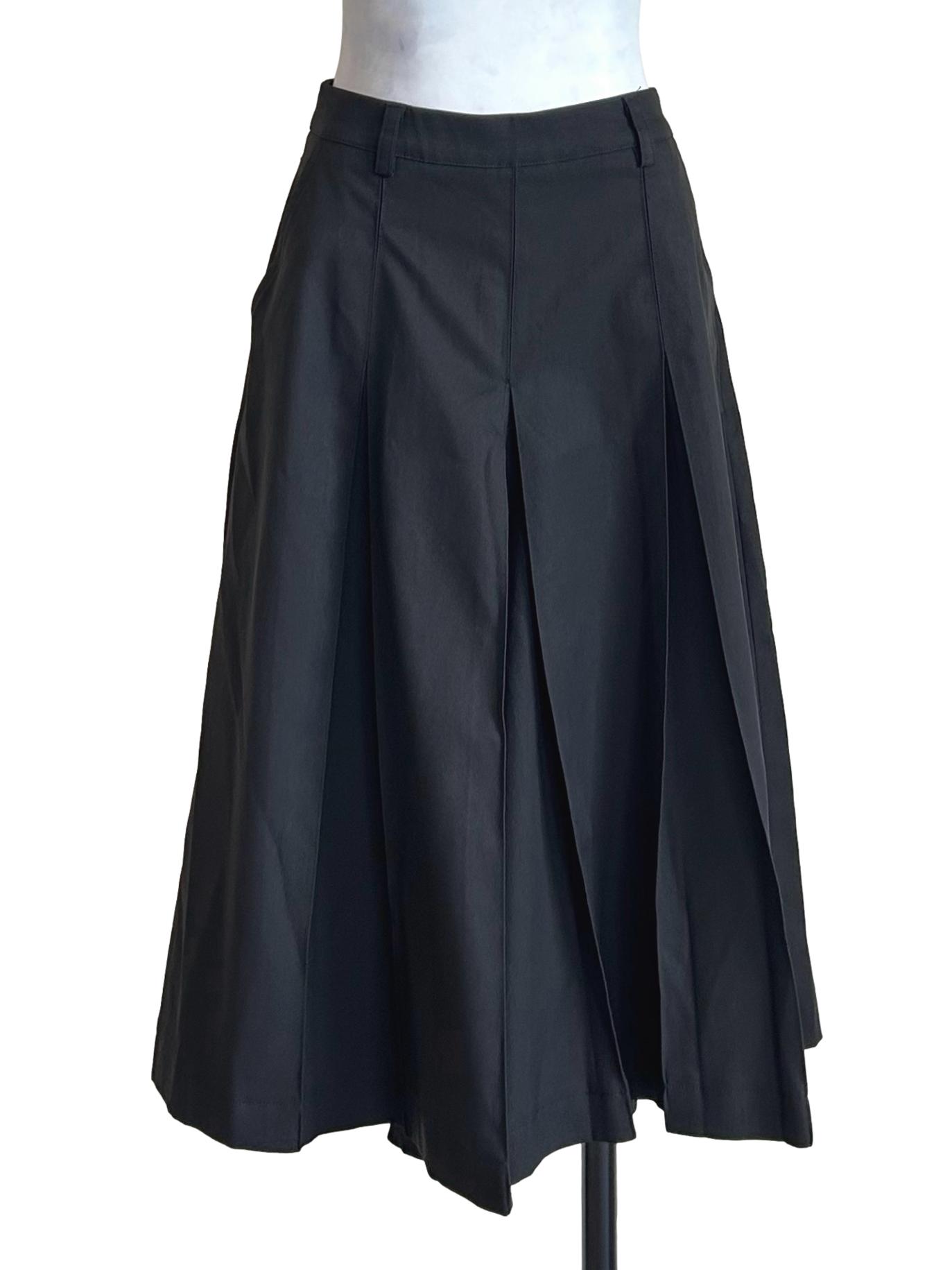 Black Pleated A Line Pants