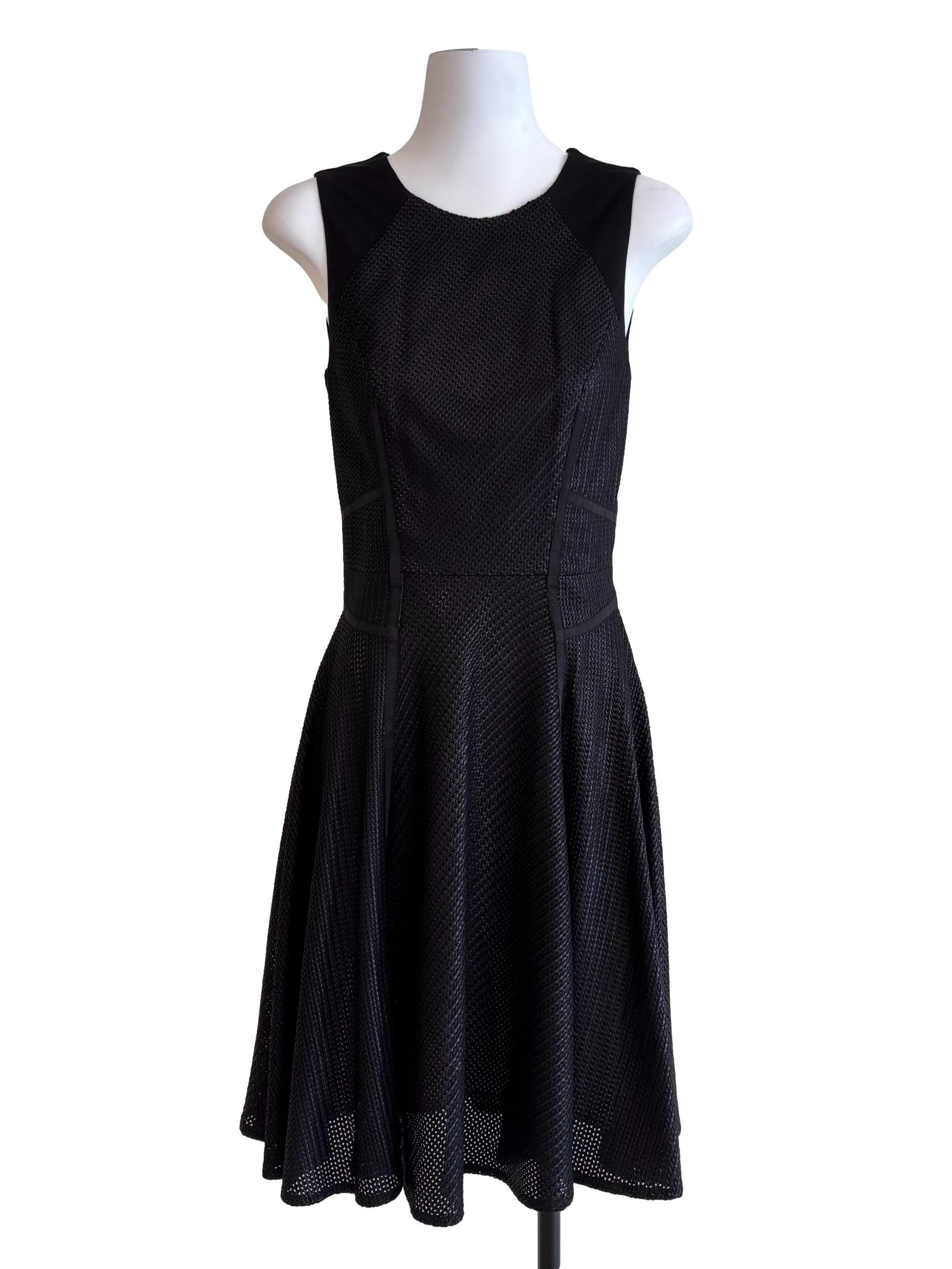 Onyx Black Textured Sleeveless Dress