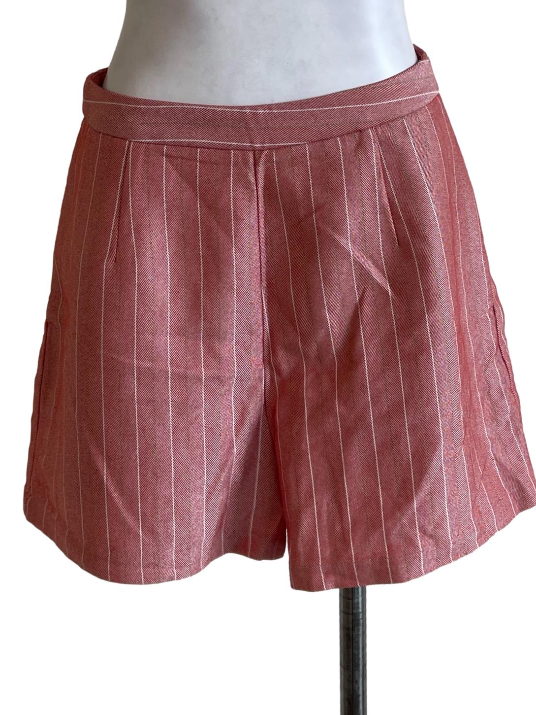 Red Printed Line Short Pants LB