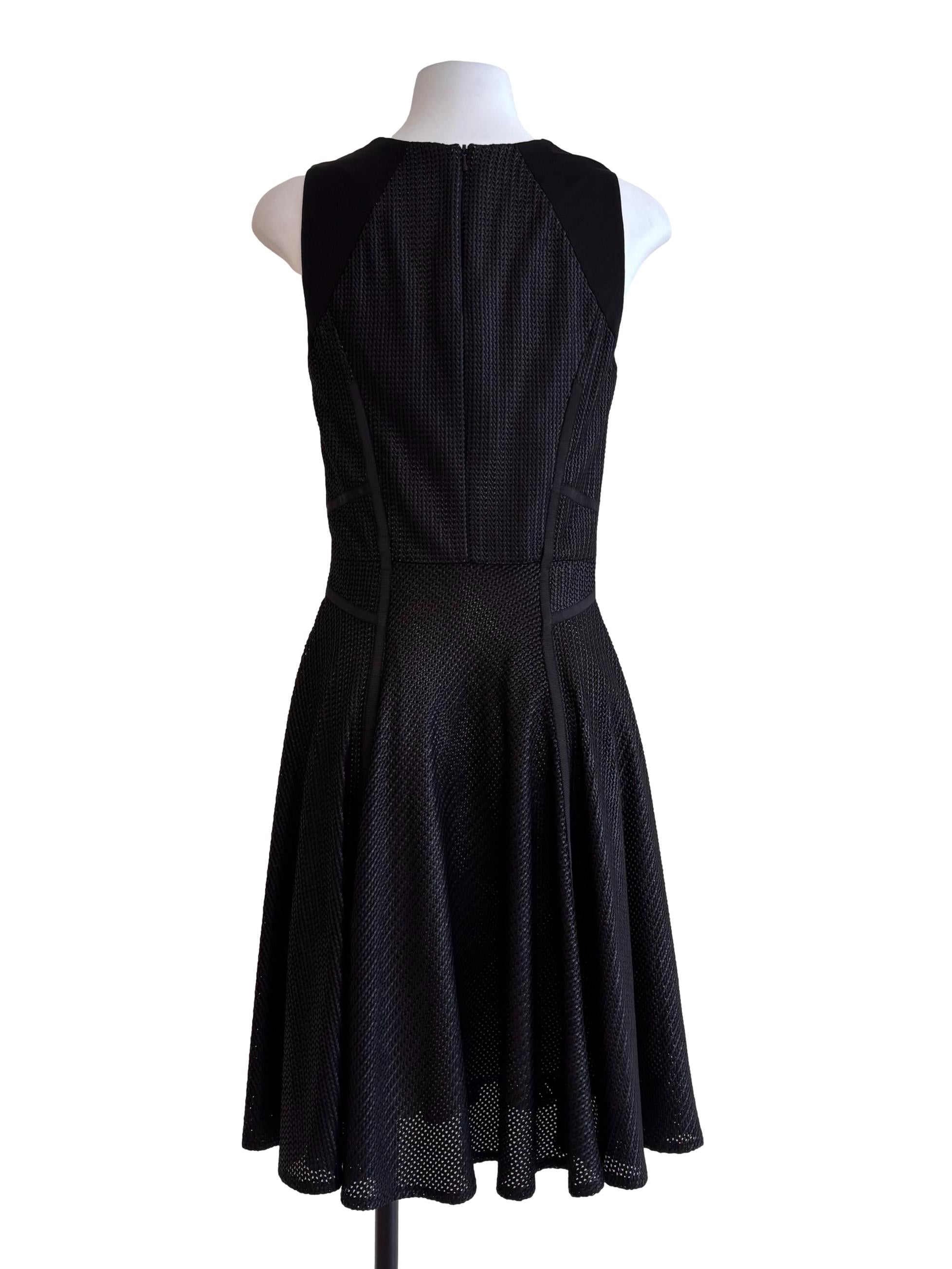 Onyx Black Textured Sleeveless Dress