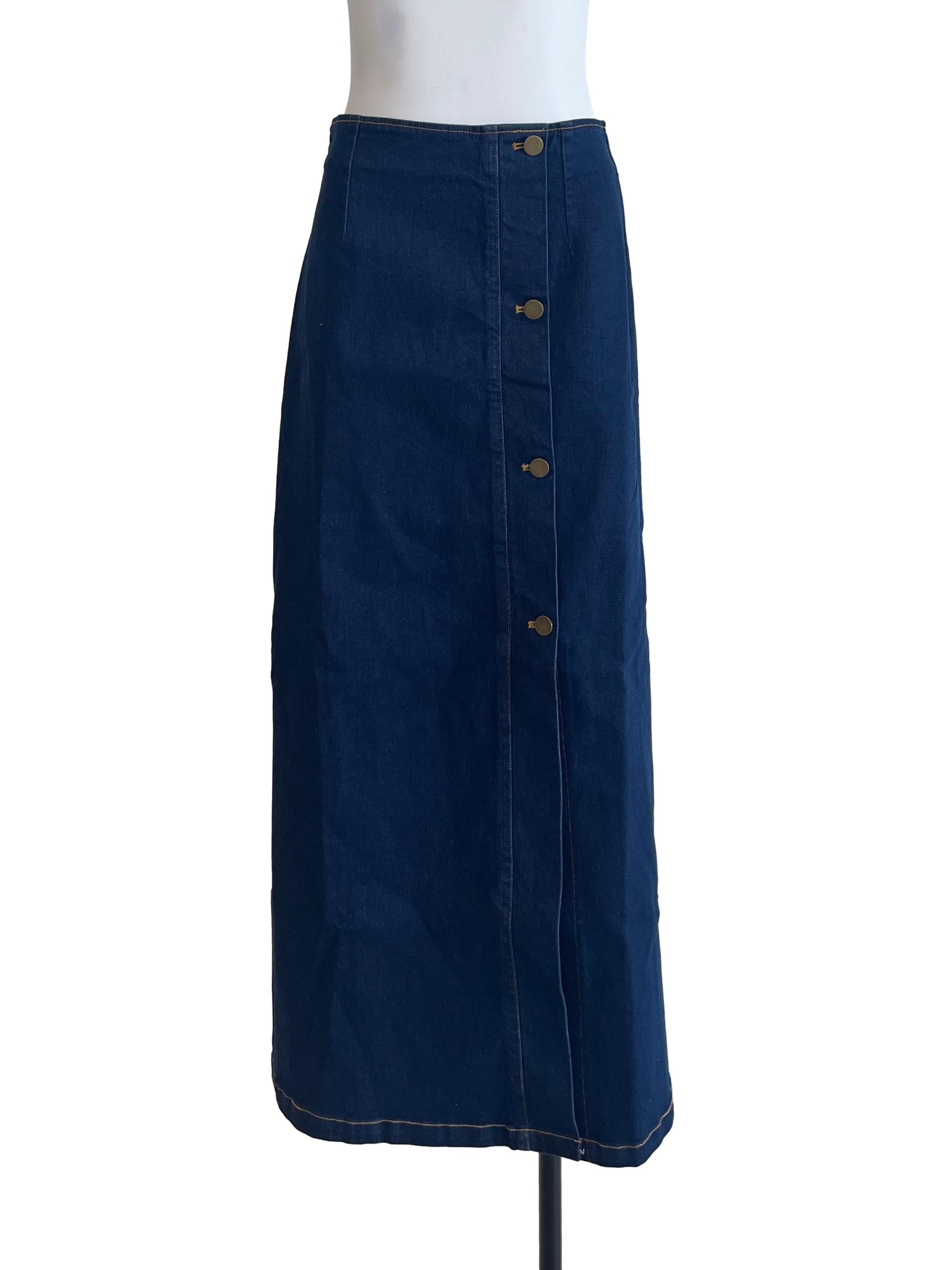 Navy Blue A-Line Jeans Skirt