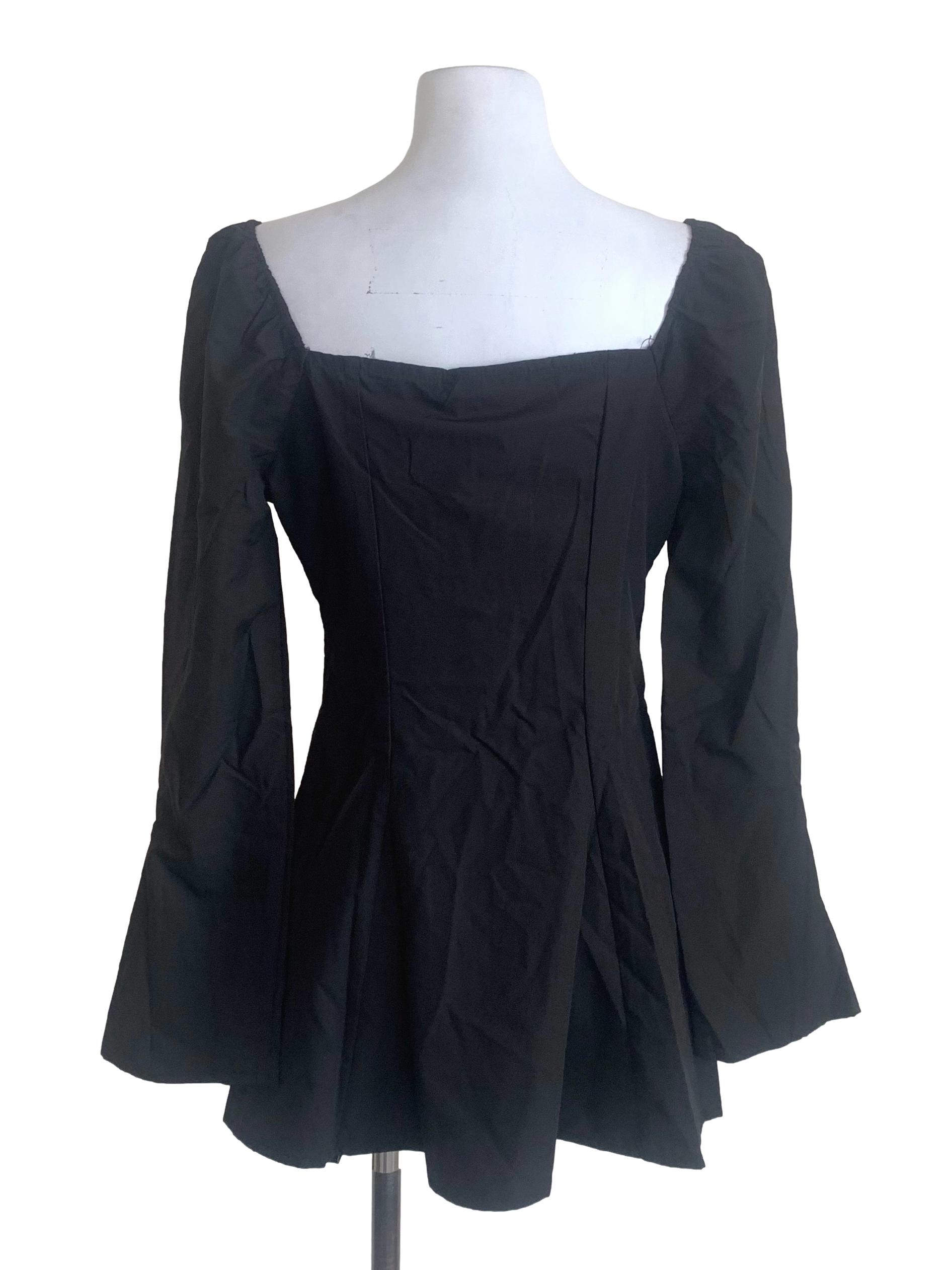 Midnight Black Bell Sleeves Top YHF