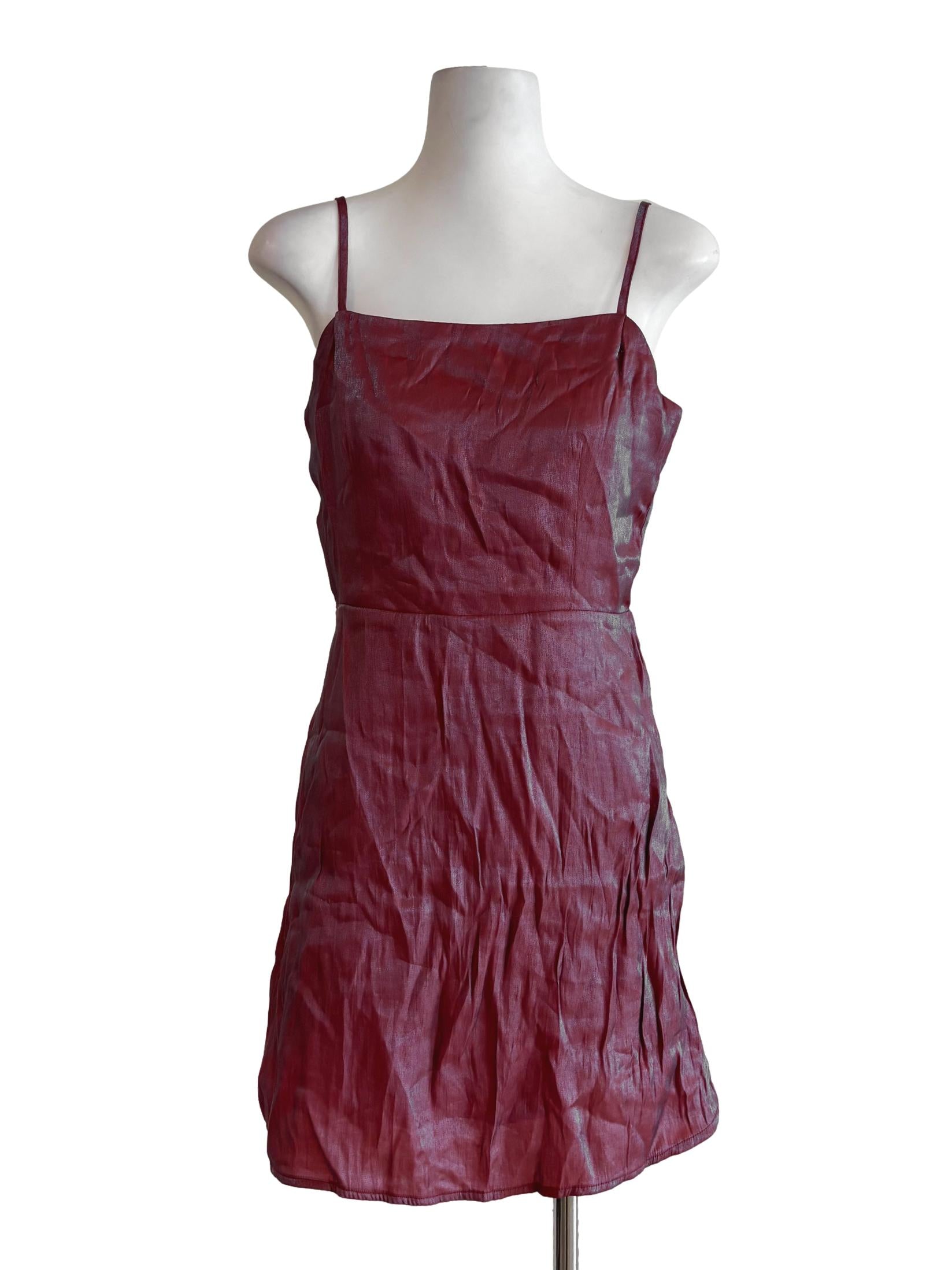 Cinnabar Blue Chrome Spaghetti Strap Dress YHF
