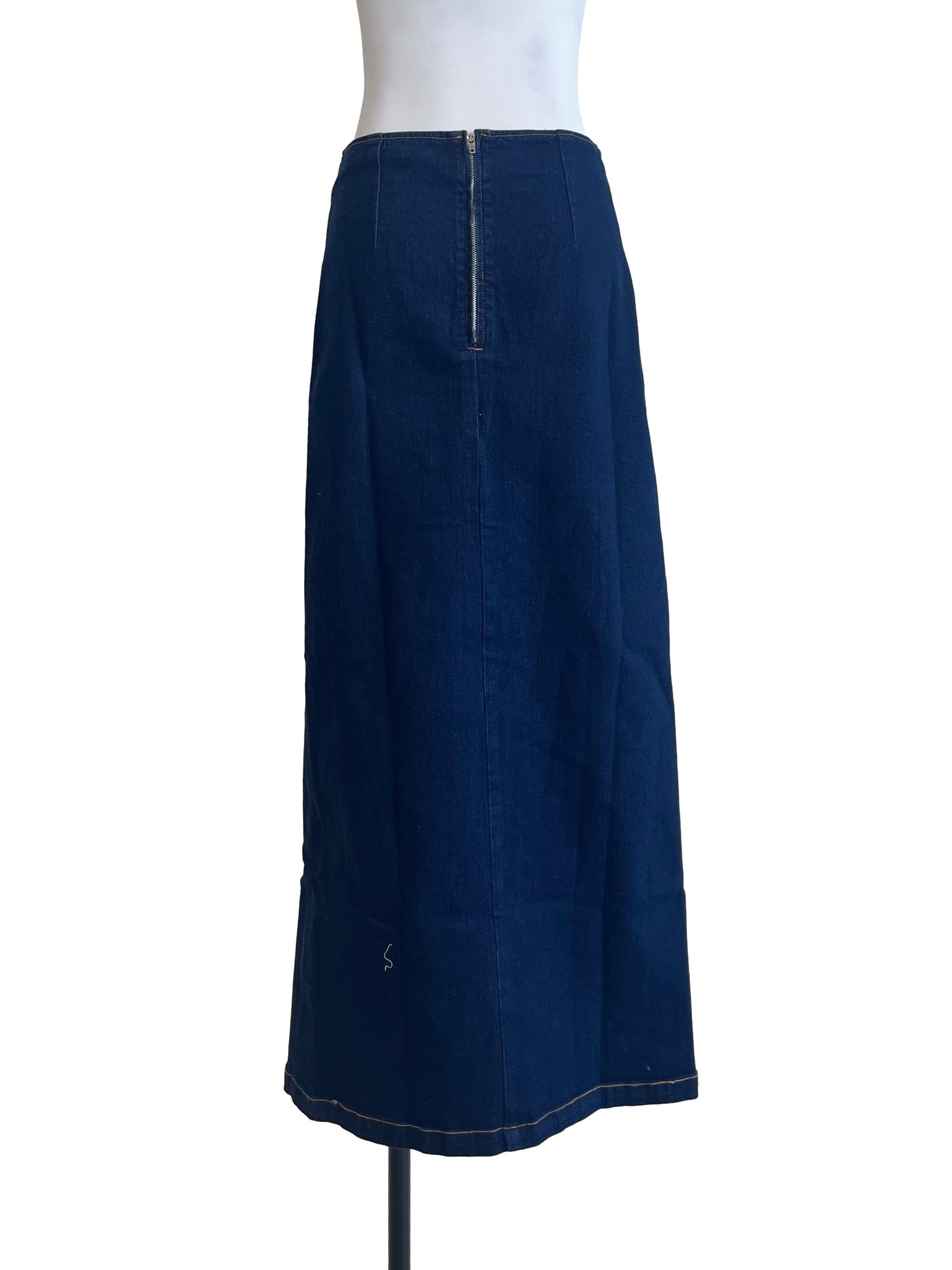 Navy Blue A-Line Jeans Skirt