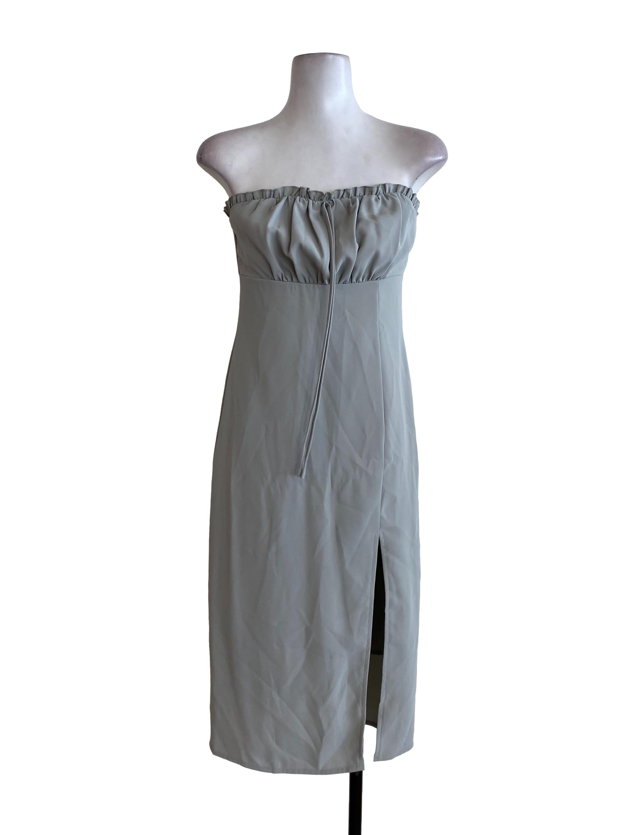 Dusty Green Strapless Dress