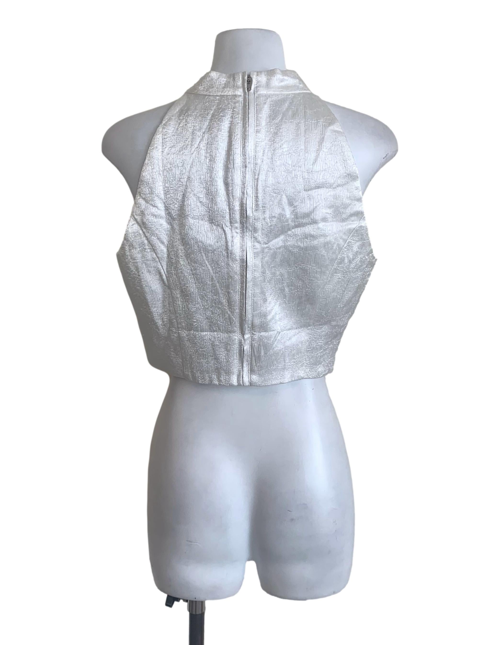 Daisy White Cheongsam Top
