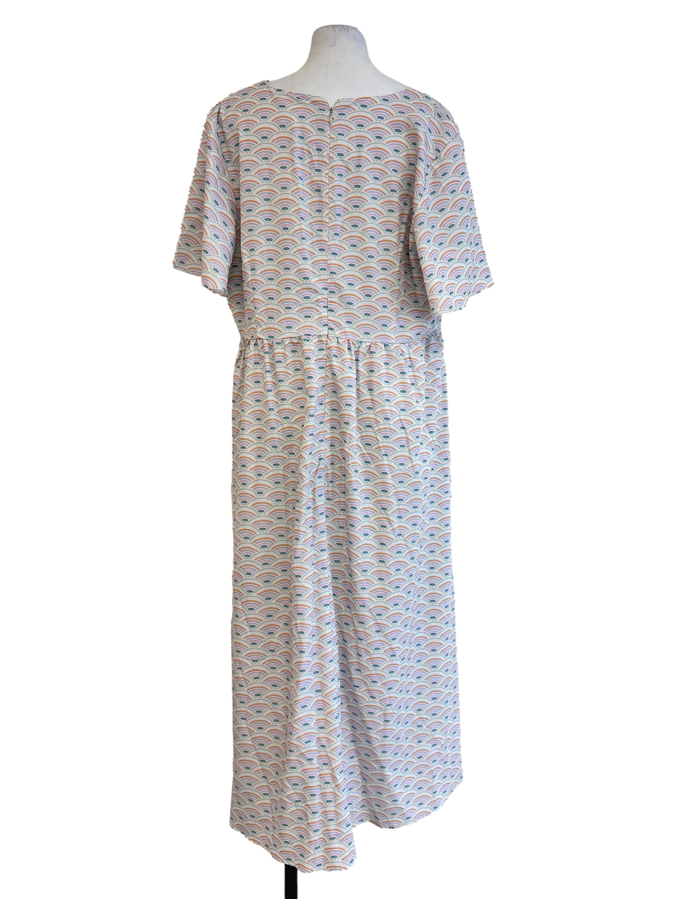Mint Green Abstract Pattern Maxi Dress