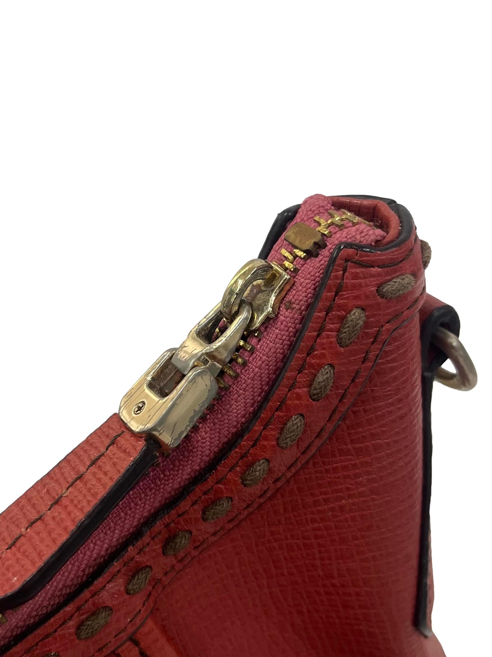 Red Leather Shoulder Bag CSN
