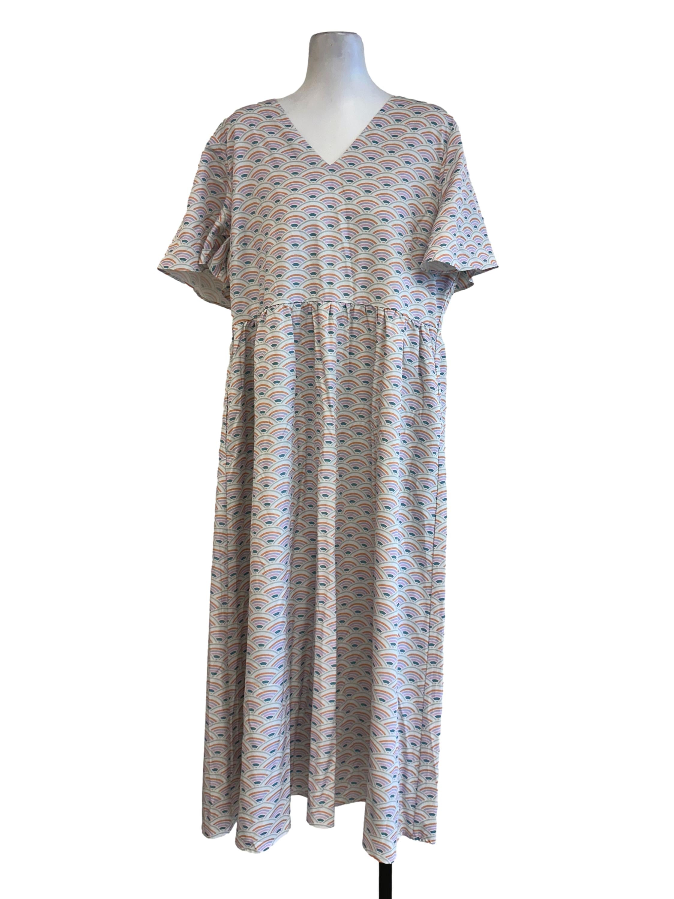 Mint Green Abstract Pattern Maxi Dress