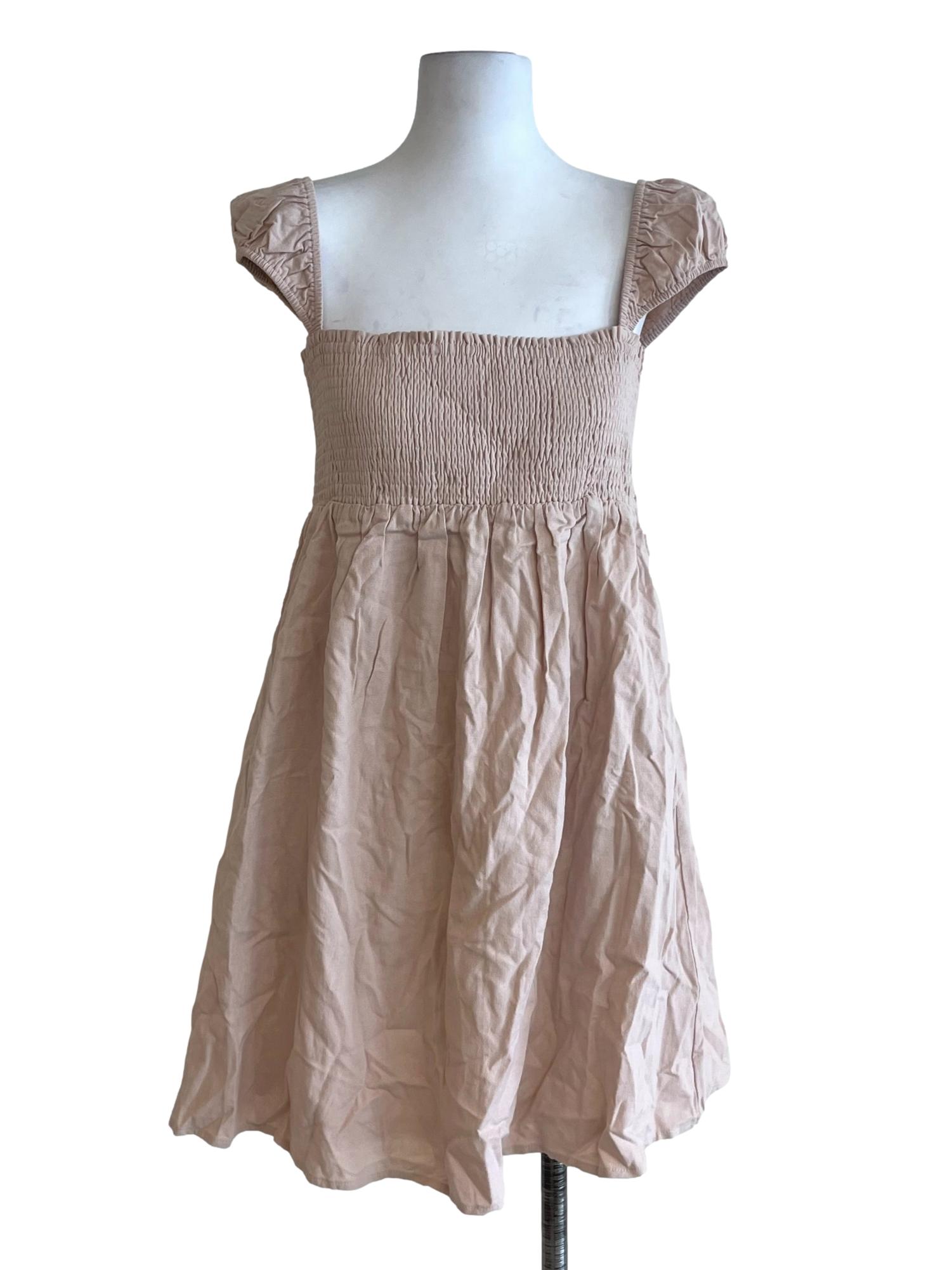 Coconut Beige Square Neckline Jumper Dress