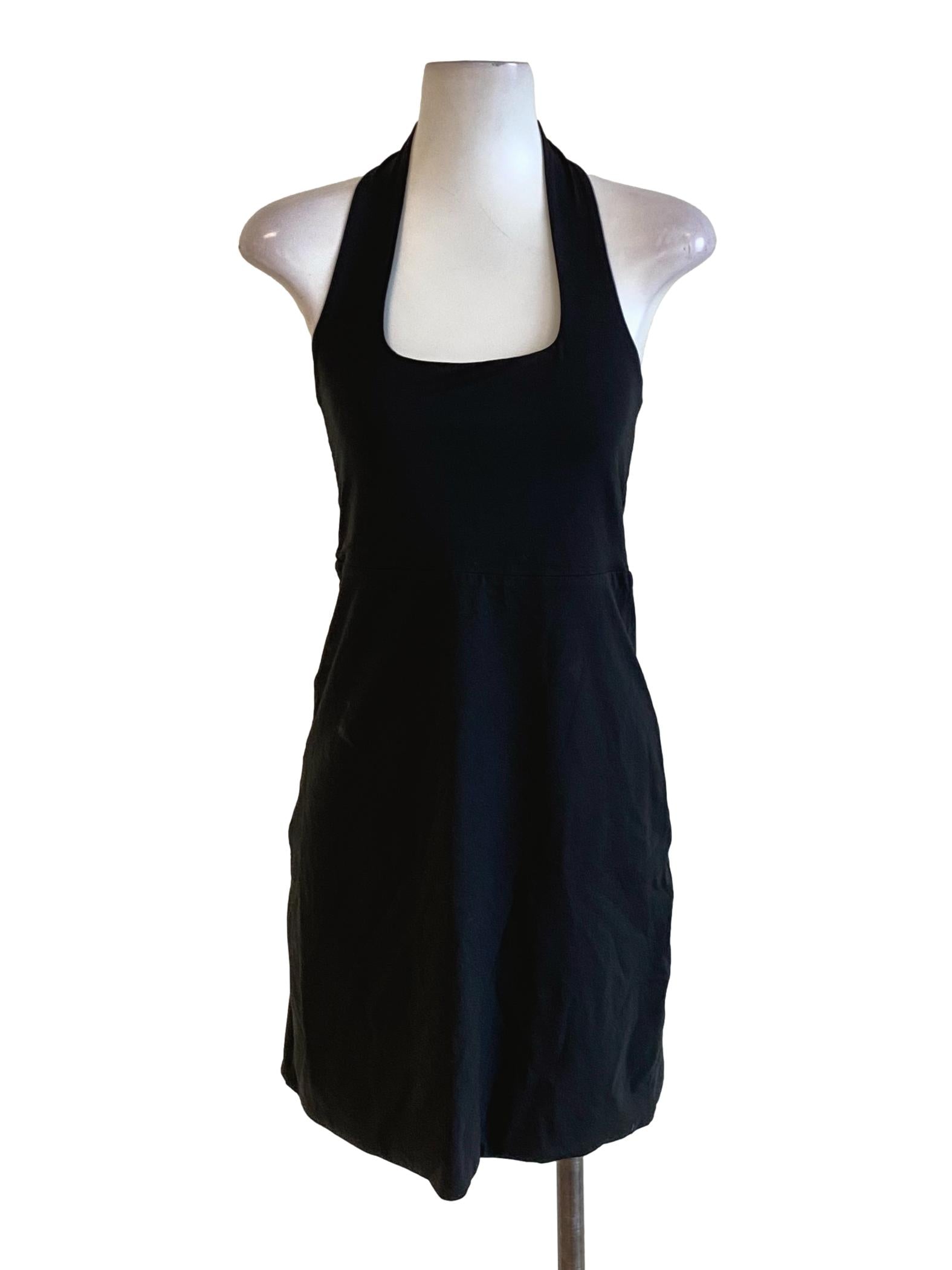 Rich Black Square Halter Neck Bodycon Dress