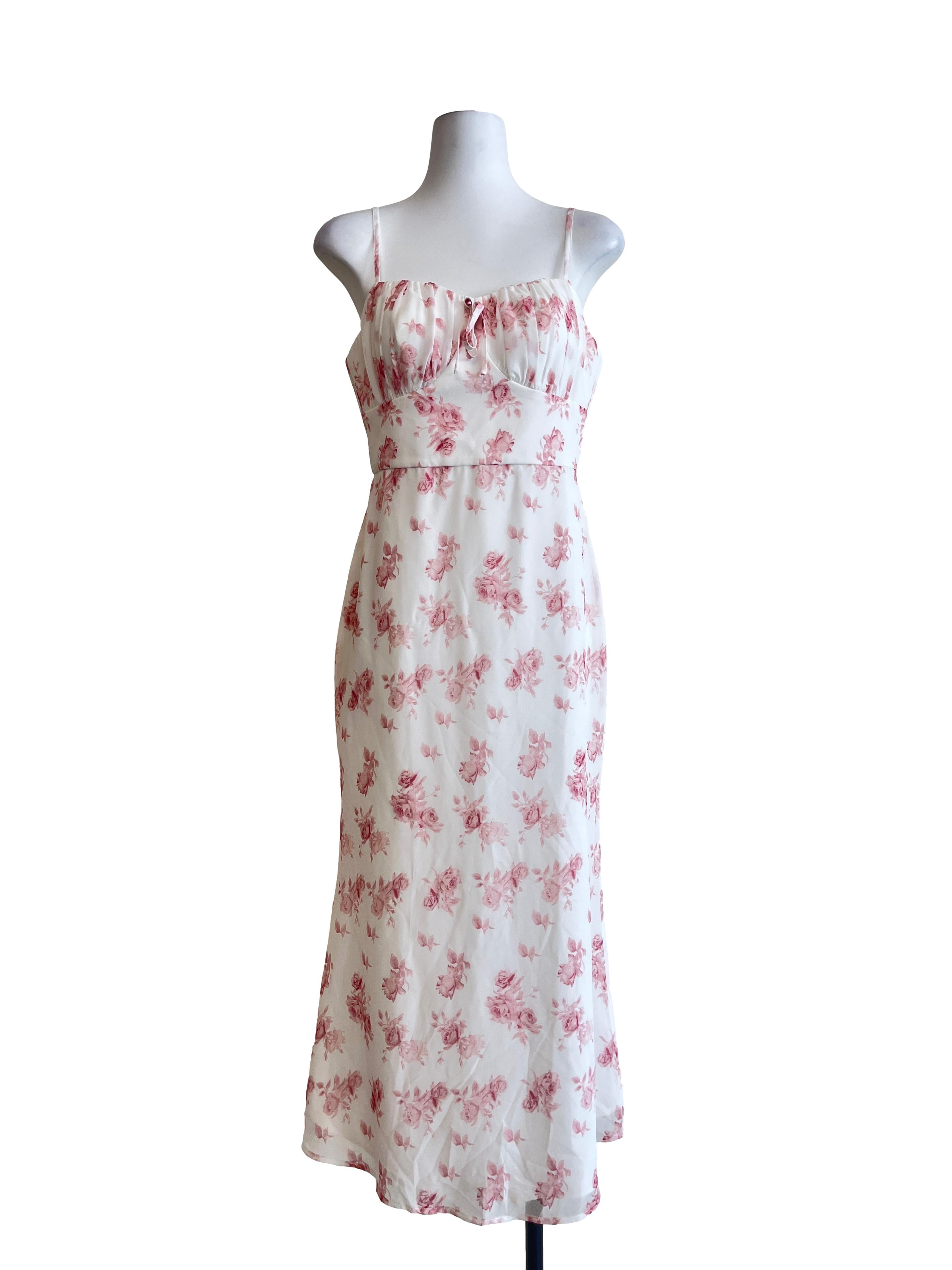 Punch Pink Spaghetti Strap A-Line Dress