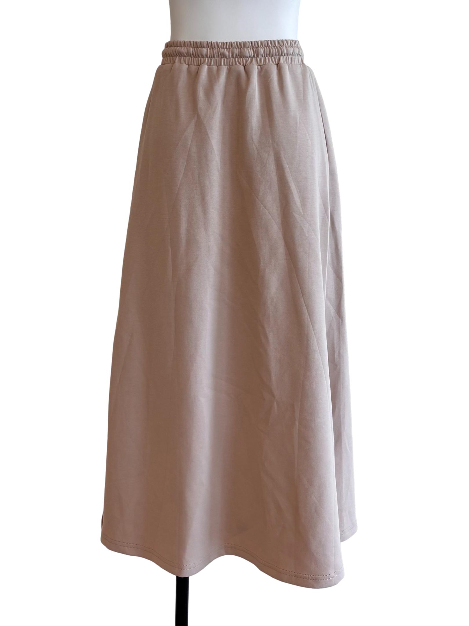 Nude Beige Casual Maxi Skirt