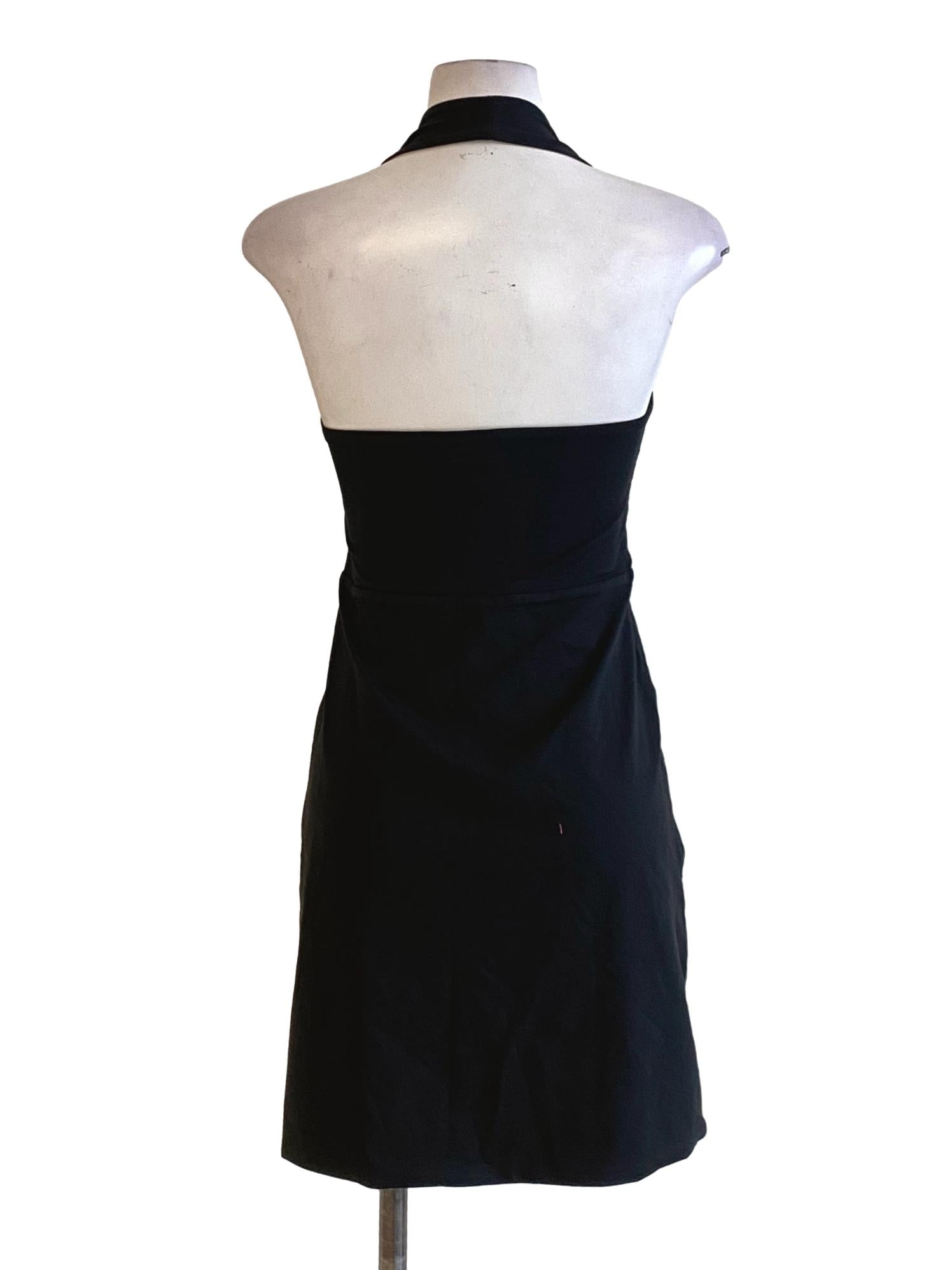 Rich Black Square Halter Neck Bodycon Dress