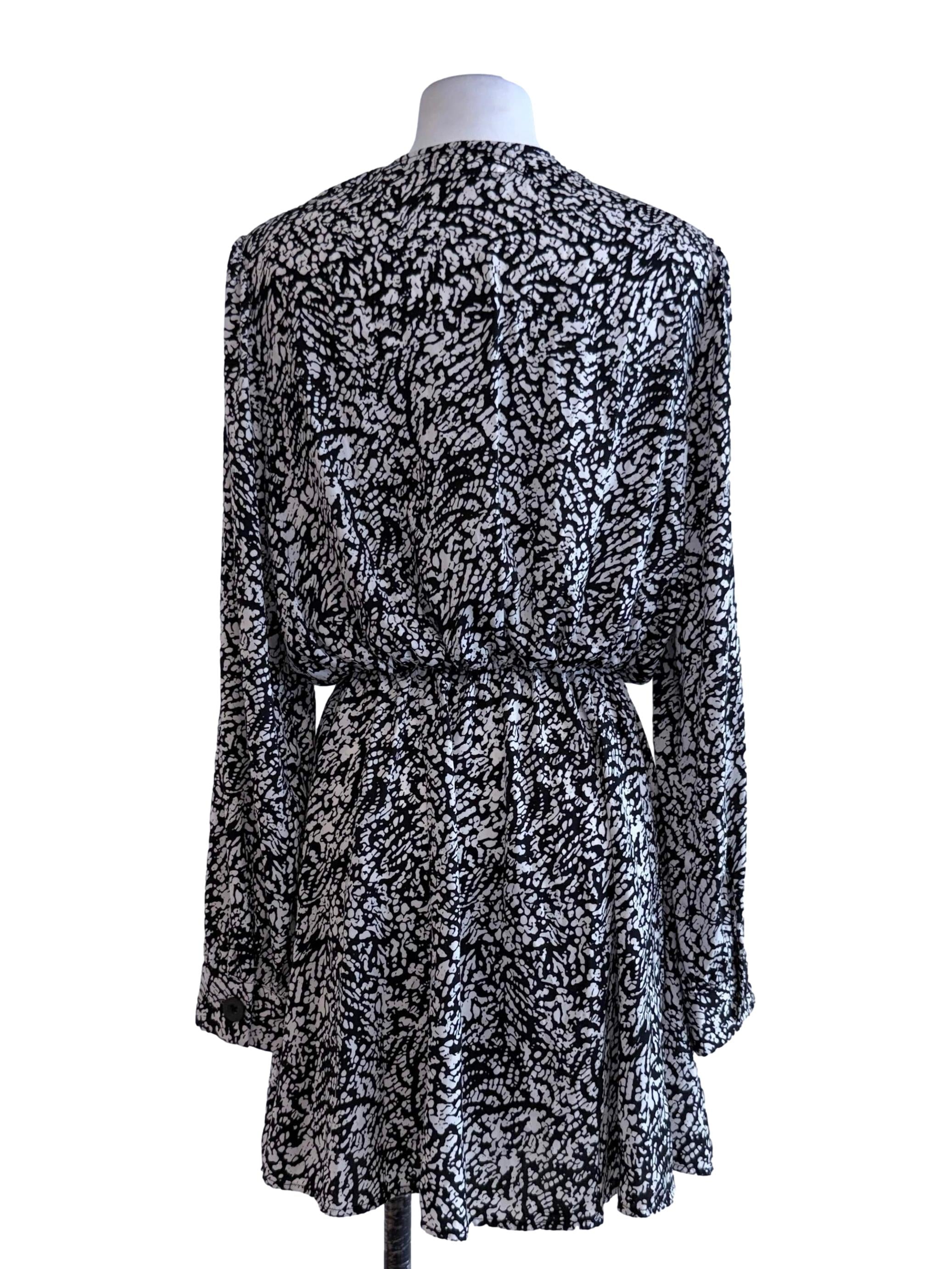 Black & White Printed Mini Dress
