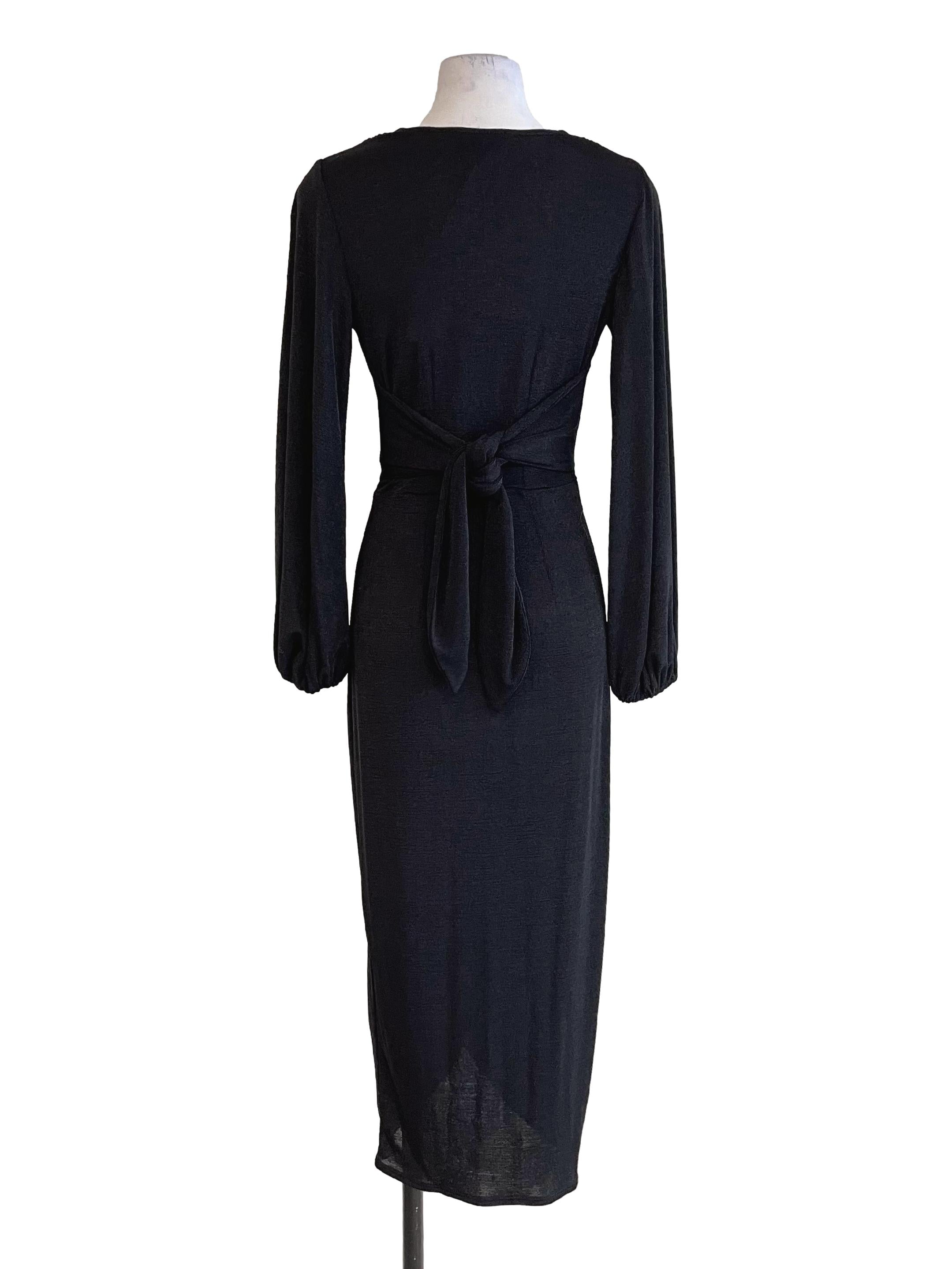 Crow Black Draped Dress