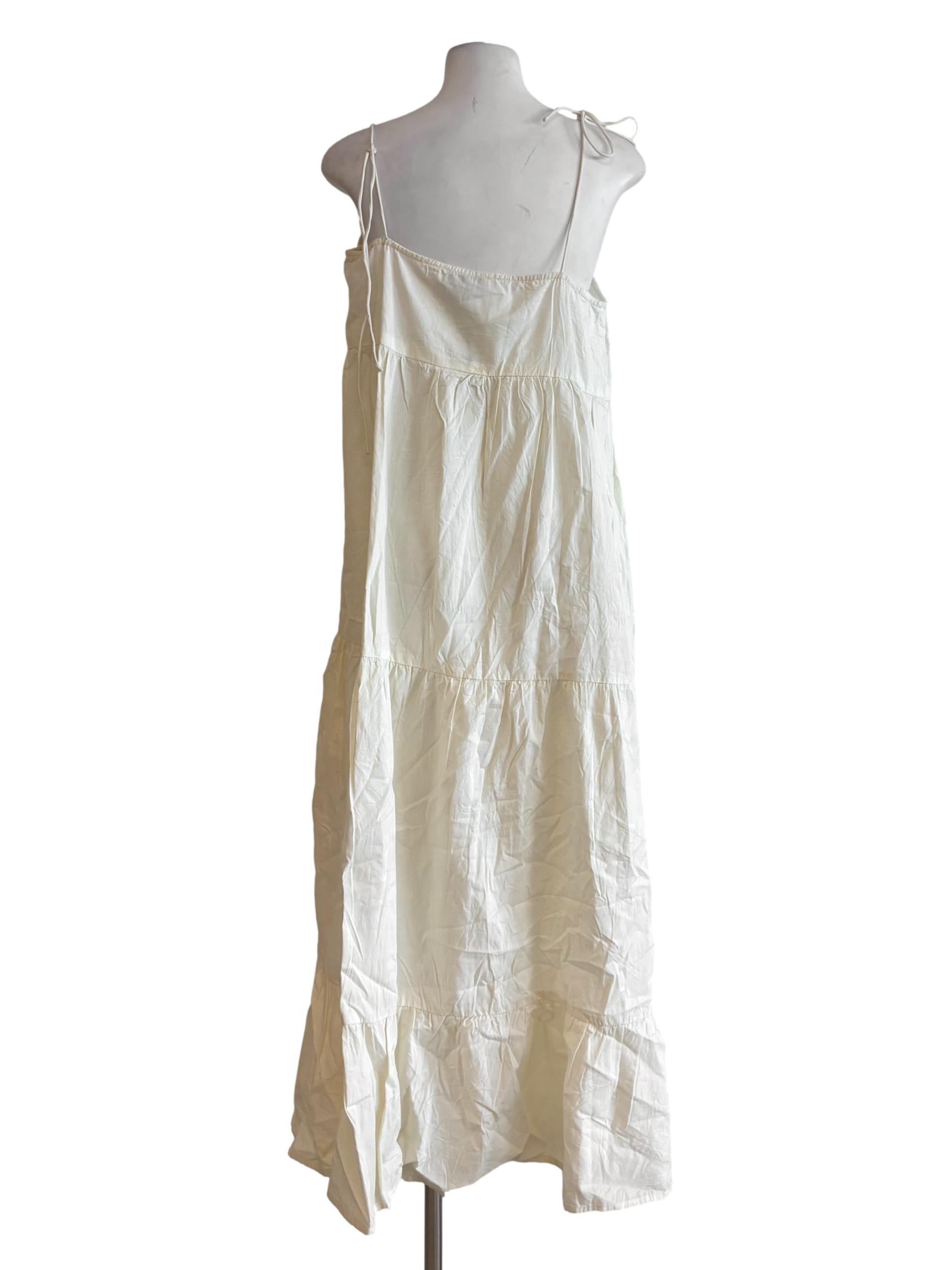 Cream Asymmetrical Cotton Dress