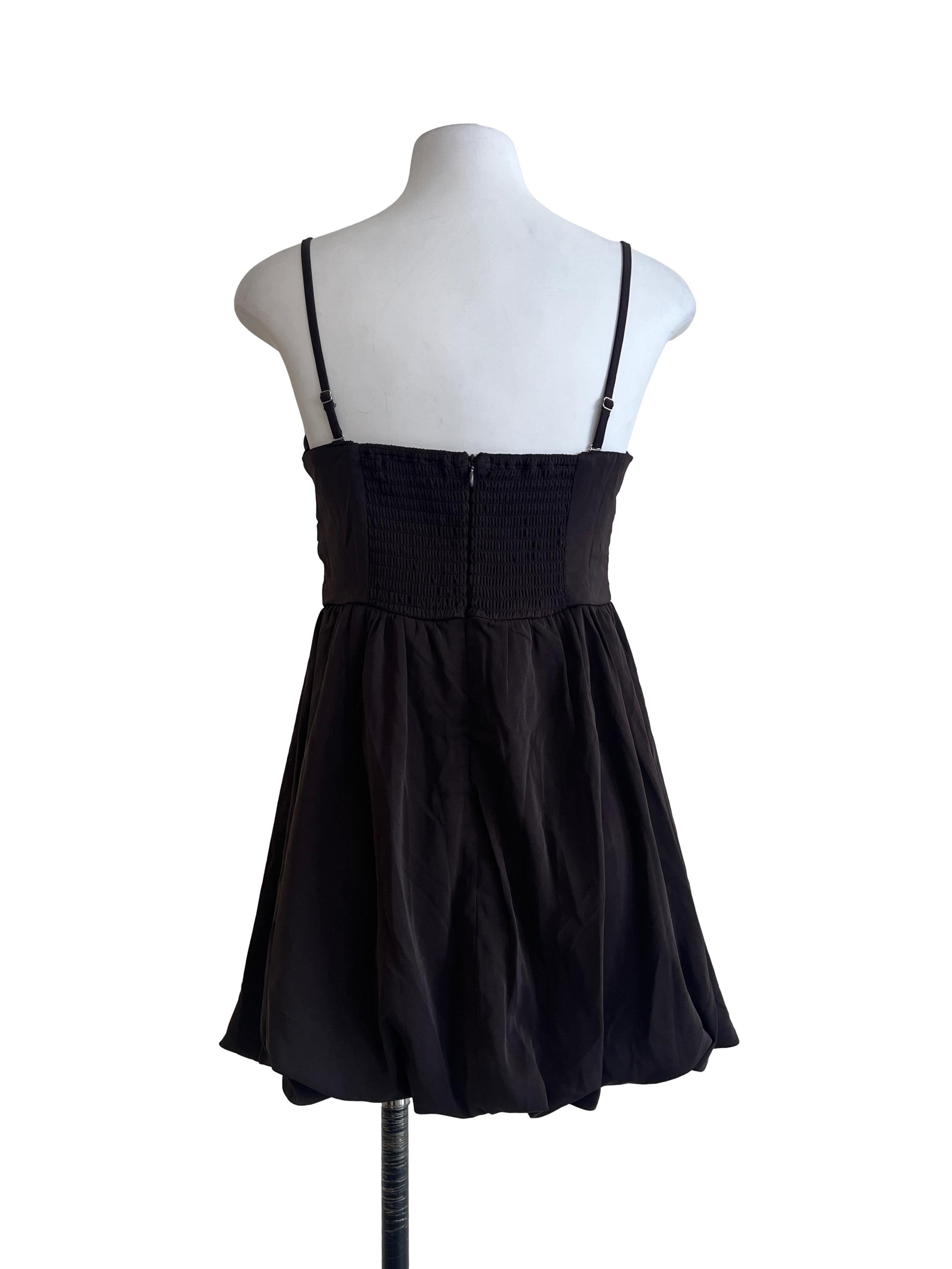Umber Brown Spaghetti Strap A-Line Dress