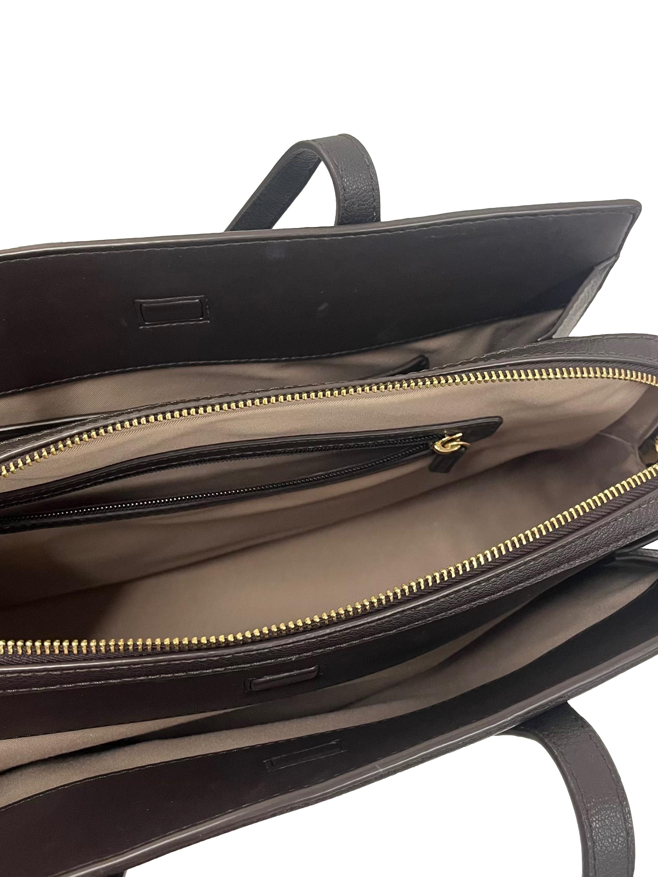 Dark Brown Leather Laila Medium Tote Bag CSN