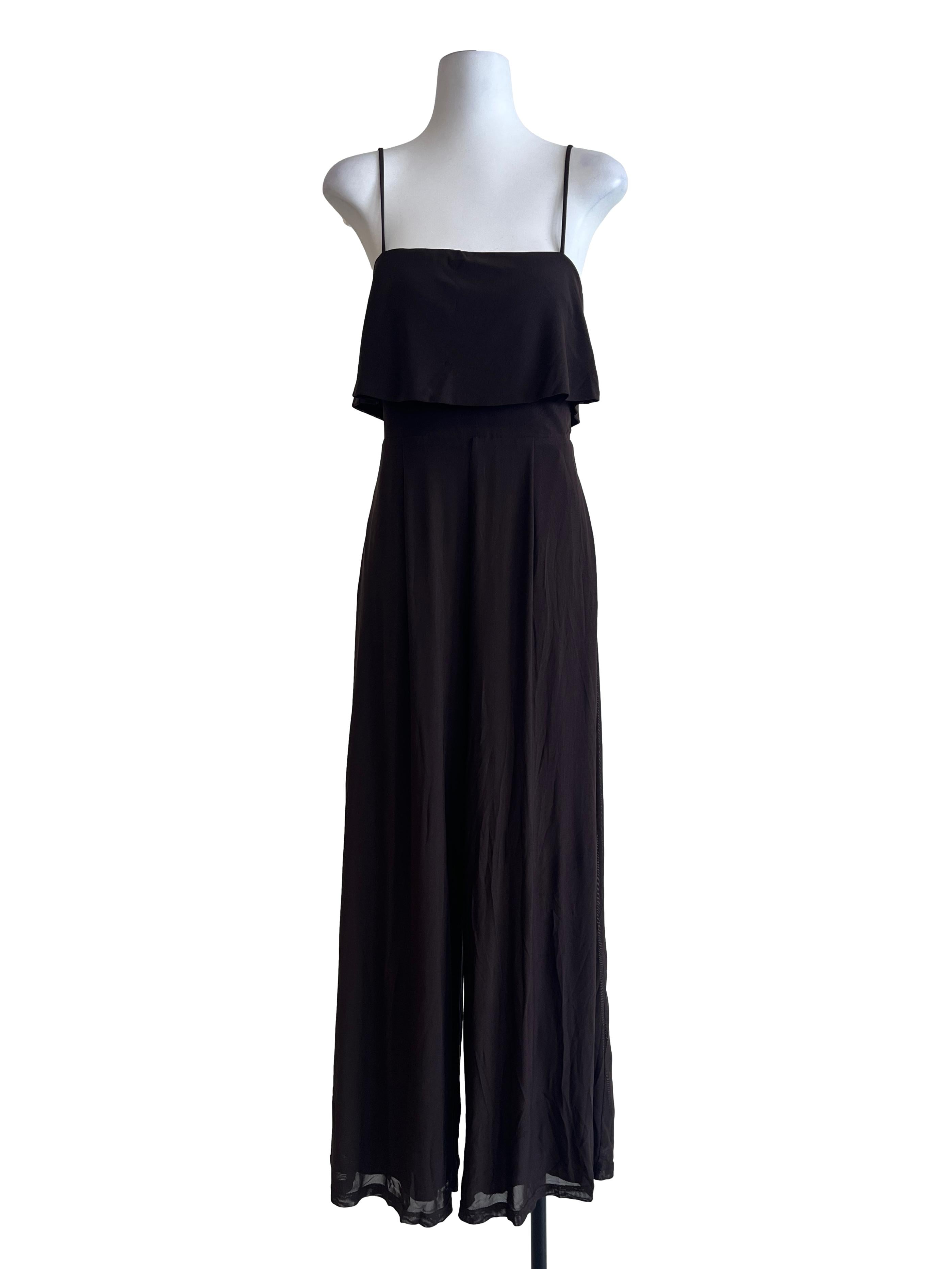 Hickory Brown Spaghetti Strap Jumpsuit