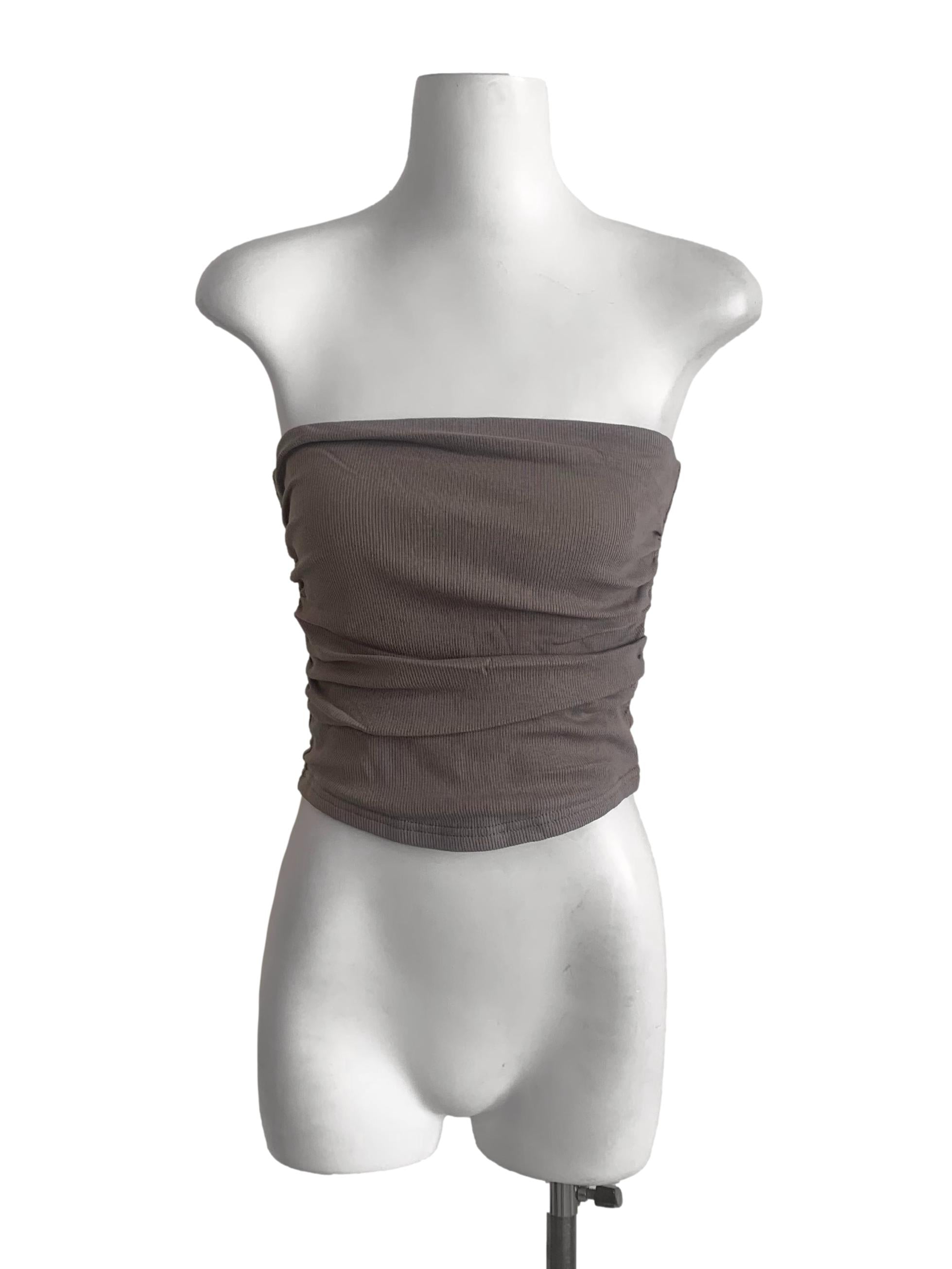 Moss Green Strapless Top