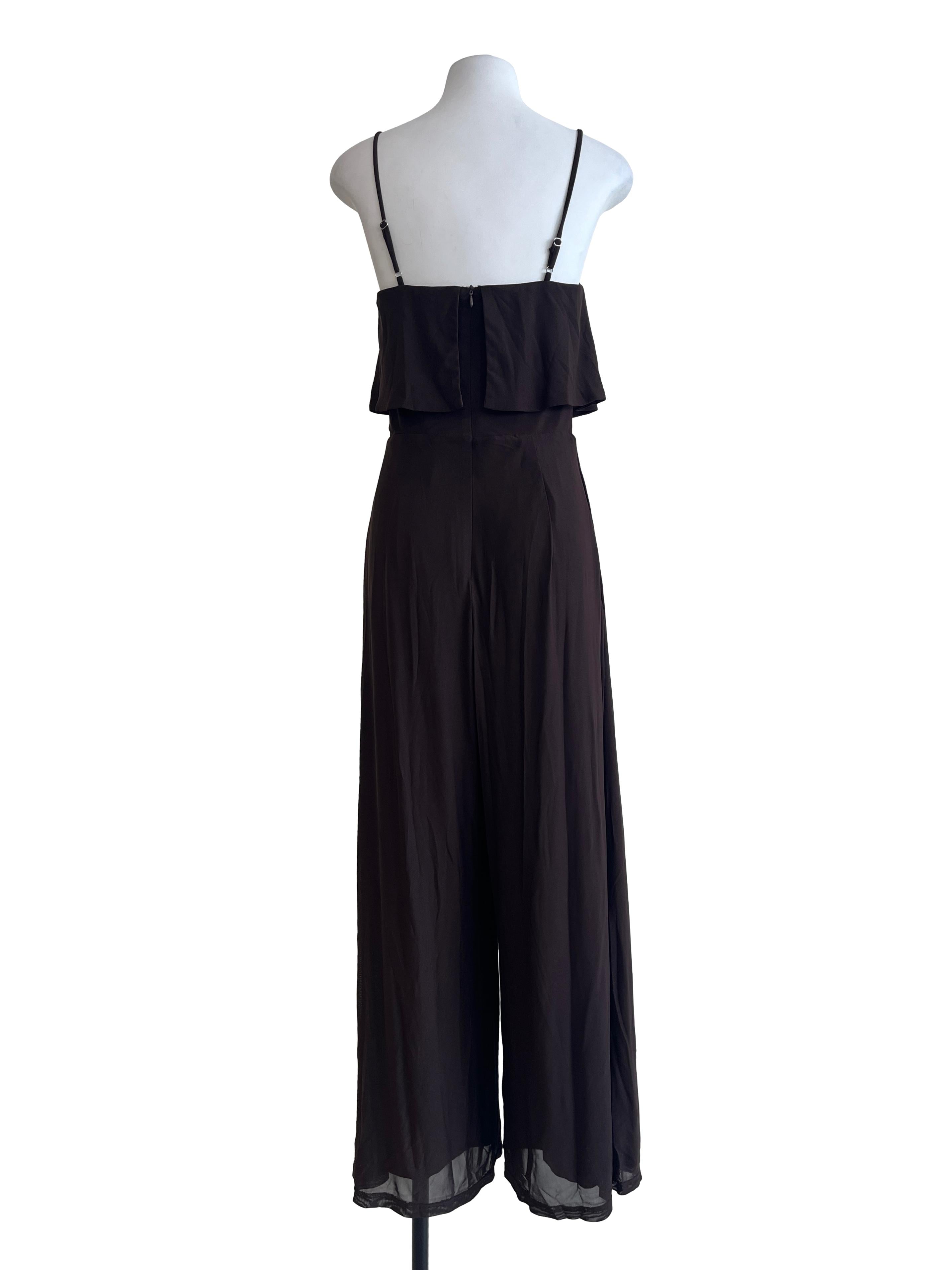 Hickory Brown Spaghetti Strap Jumpsuit