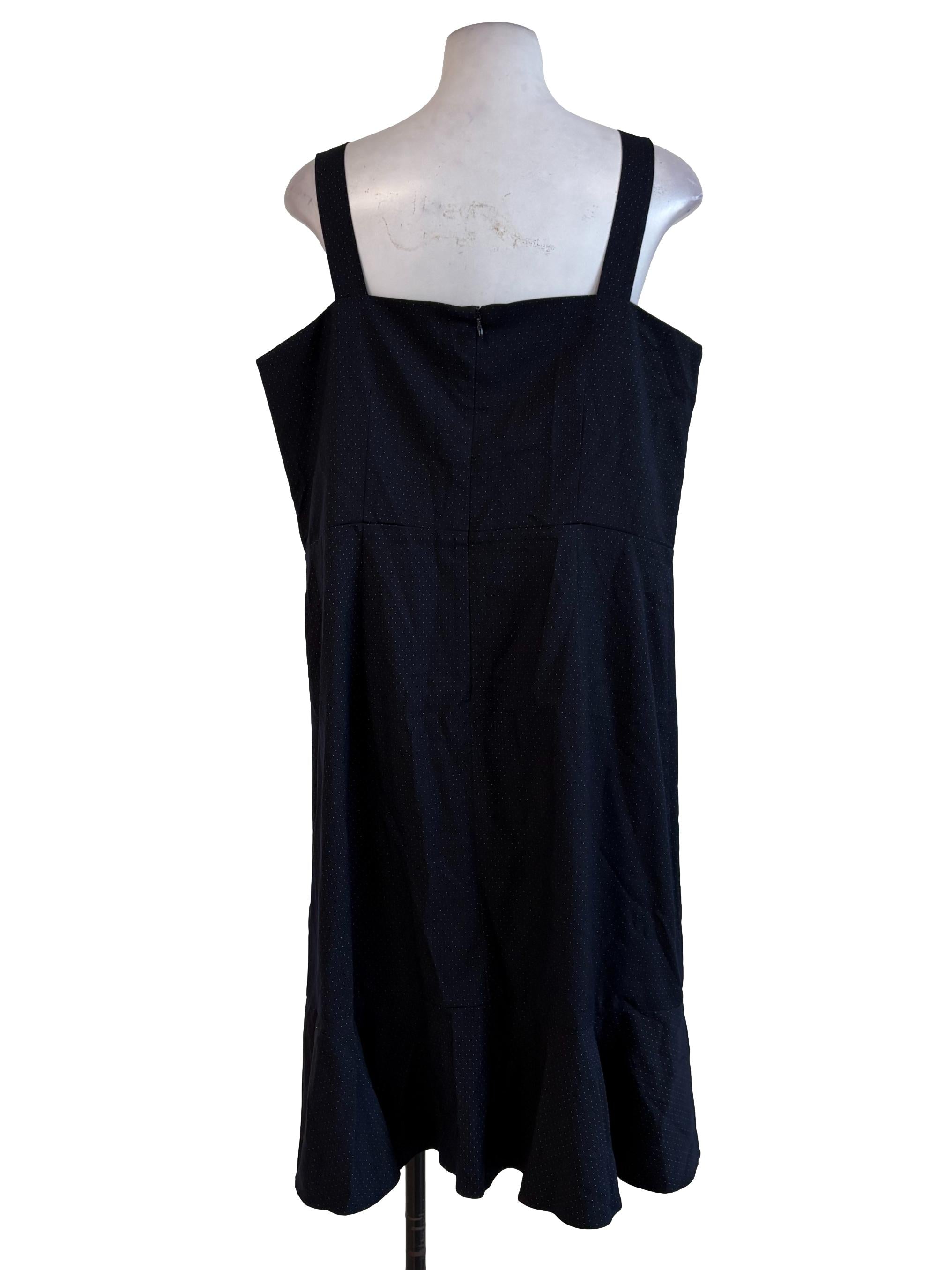 Black Polcadot Button Dress