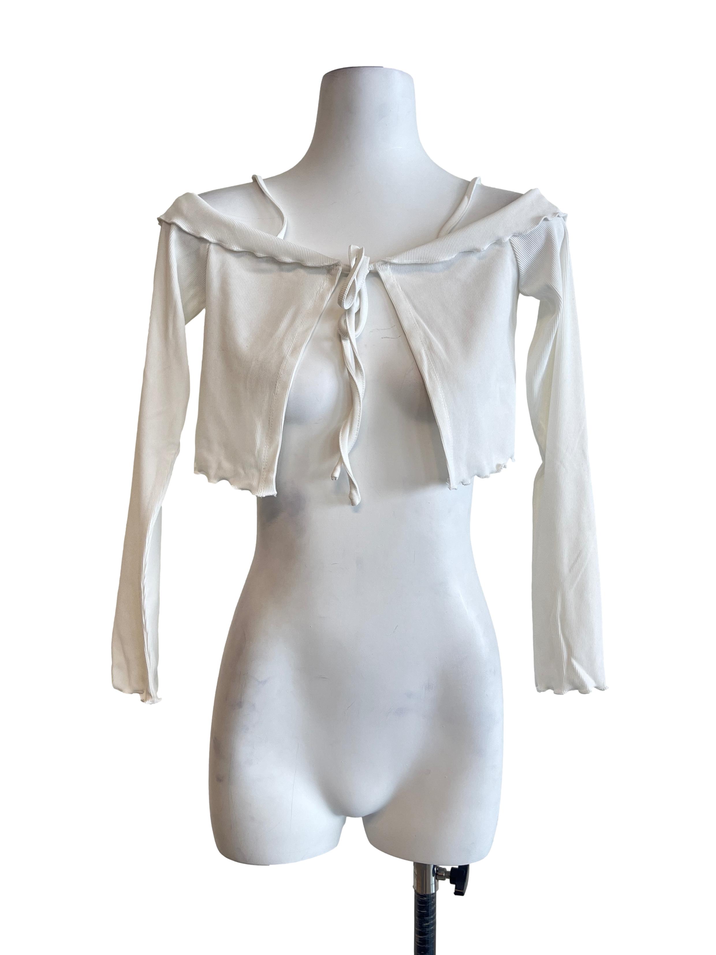 Daisy White Off Shoulder Cardigan