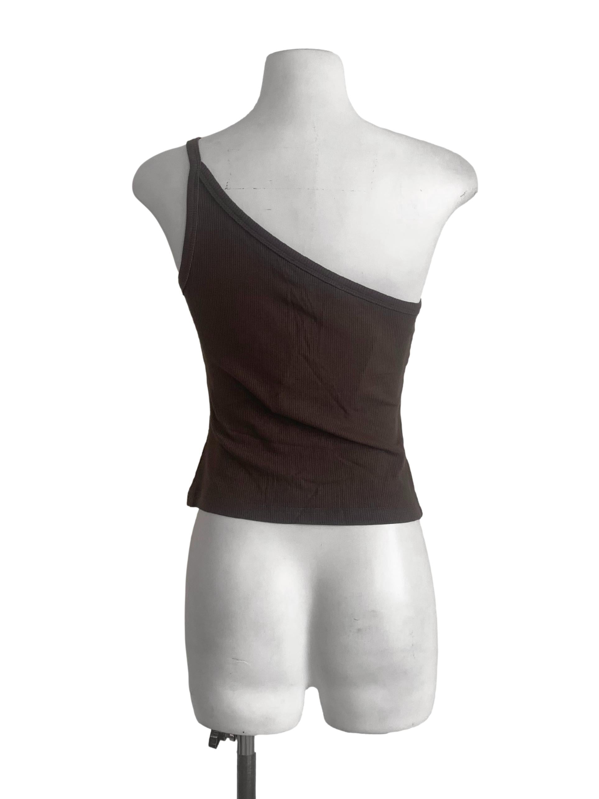 Pickle Green Asymmetric Neck Top