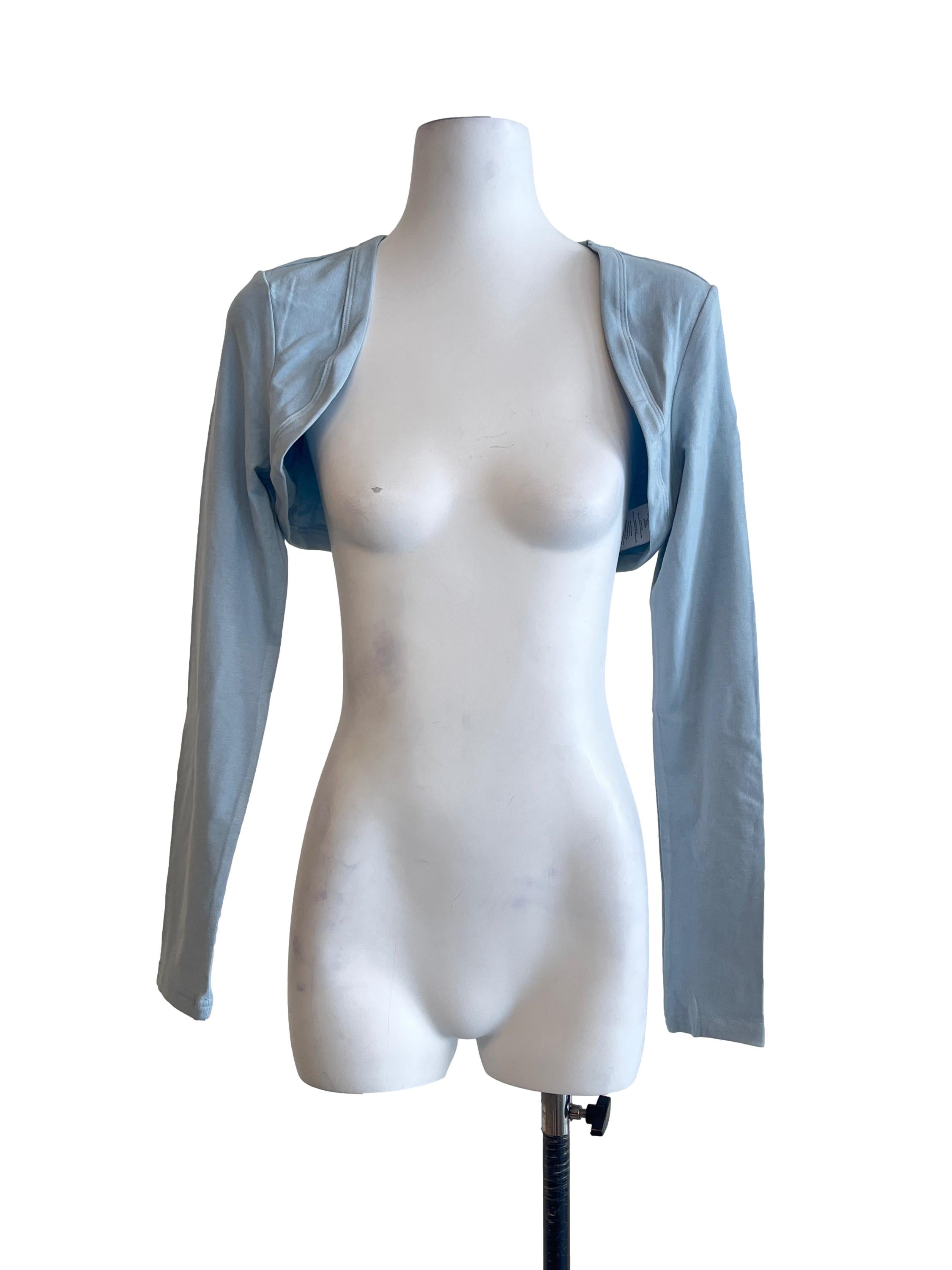 Sky Blue Long Sleeve Cropped Cardigan
