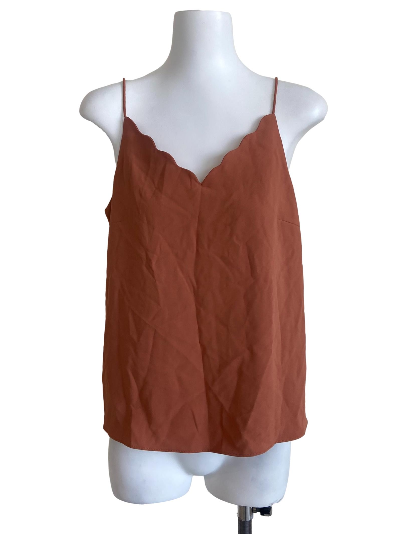 Coral Scallop Neckline Cami Top