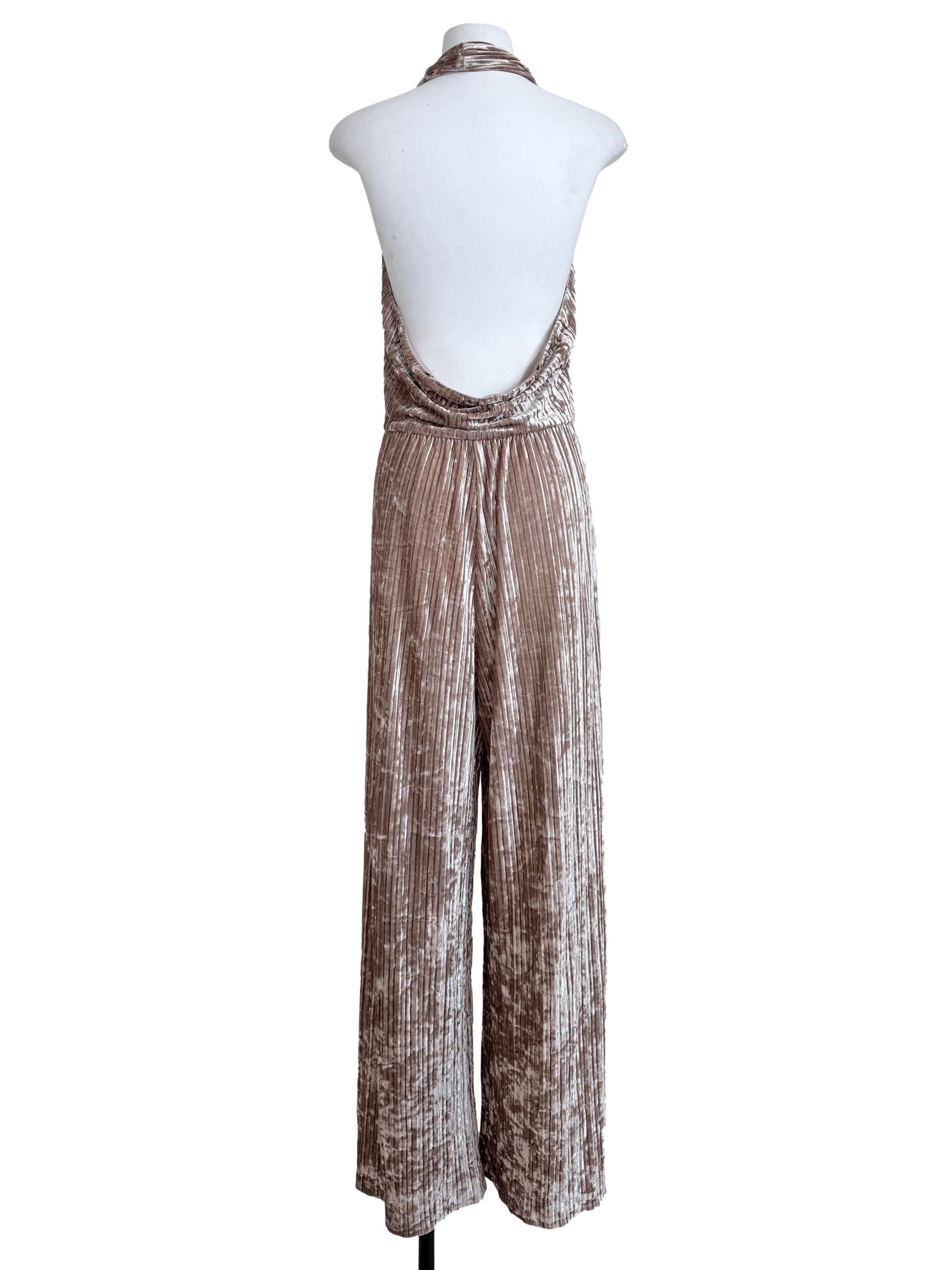 Flaxen Yellow Halter Neck Jumpsuit