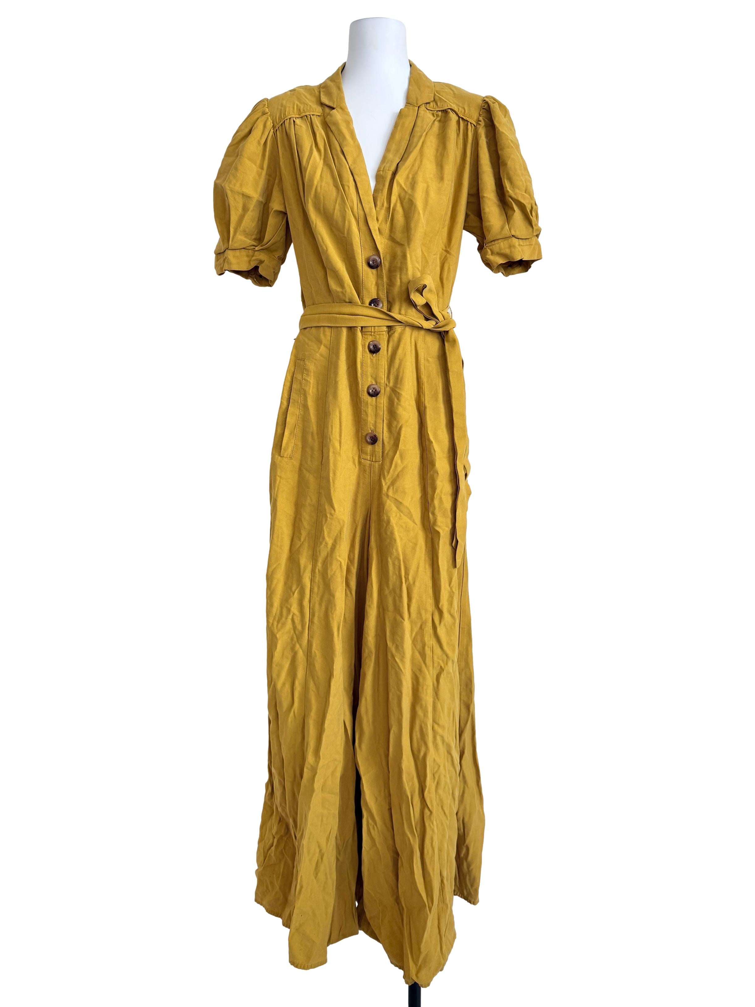 Butterscotch Yellow Short Sleeves Jumpsuit