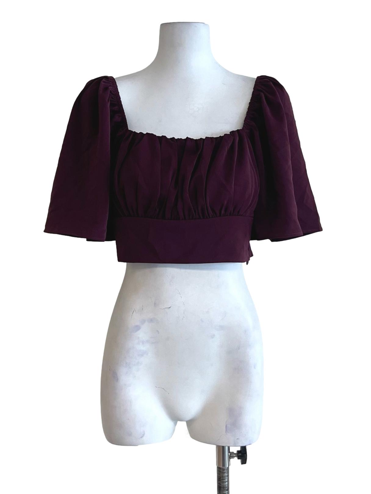 Mulberry Purple Square Neckline Blouse
