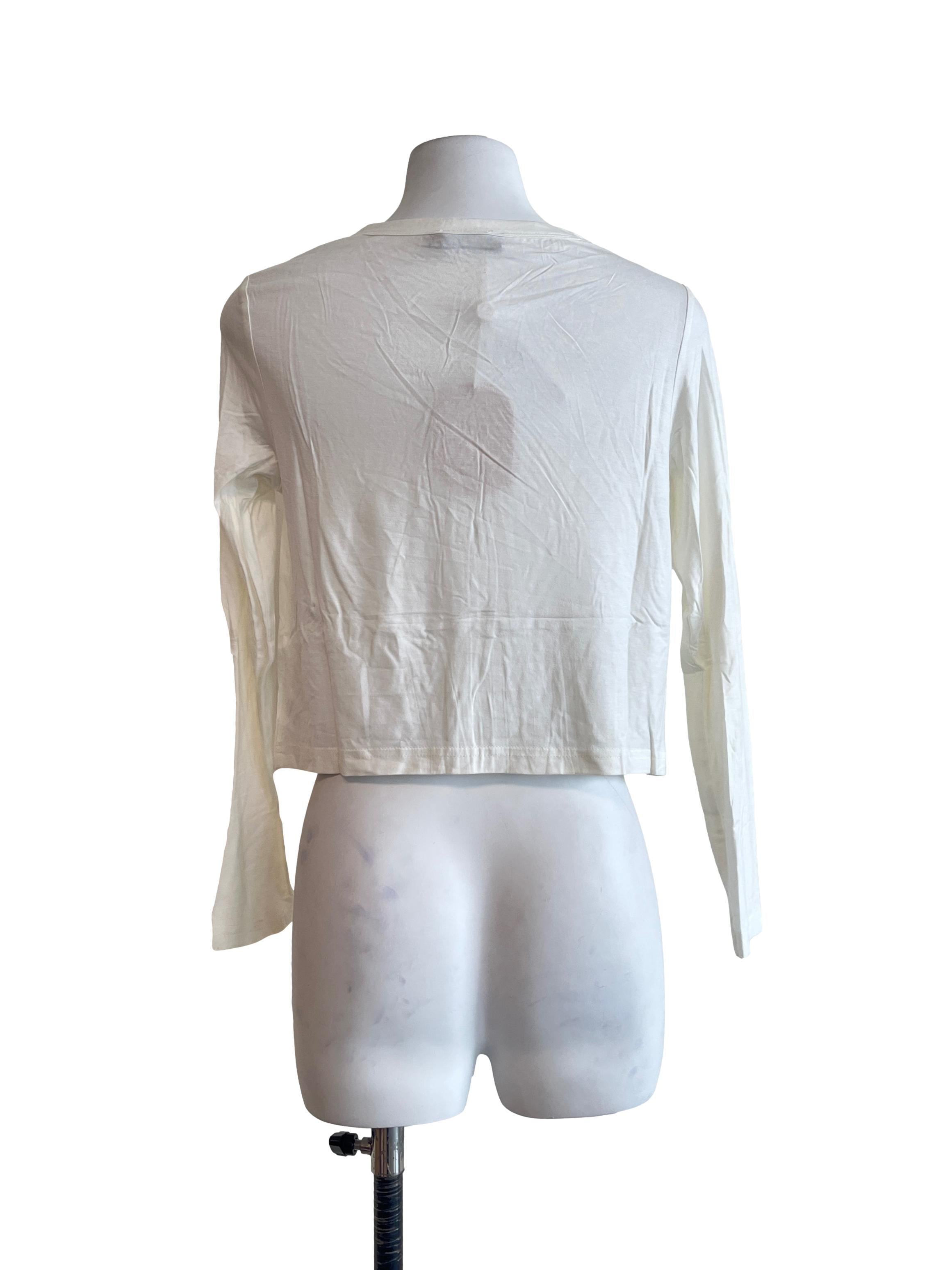 Cream White Long Sleeve Blouse