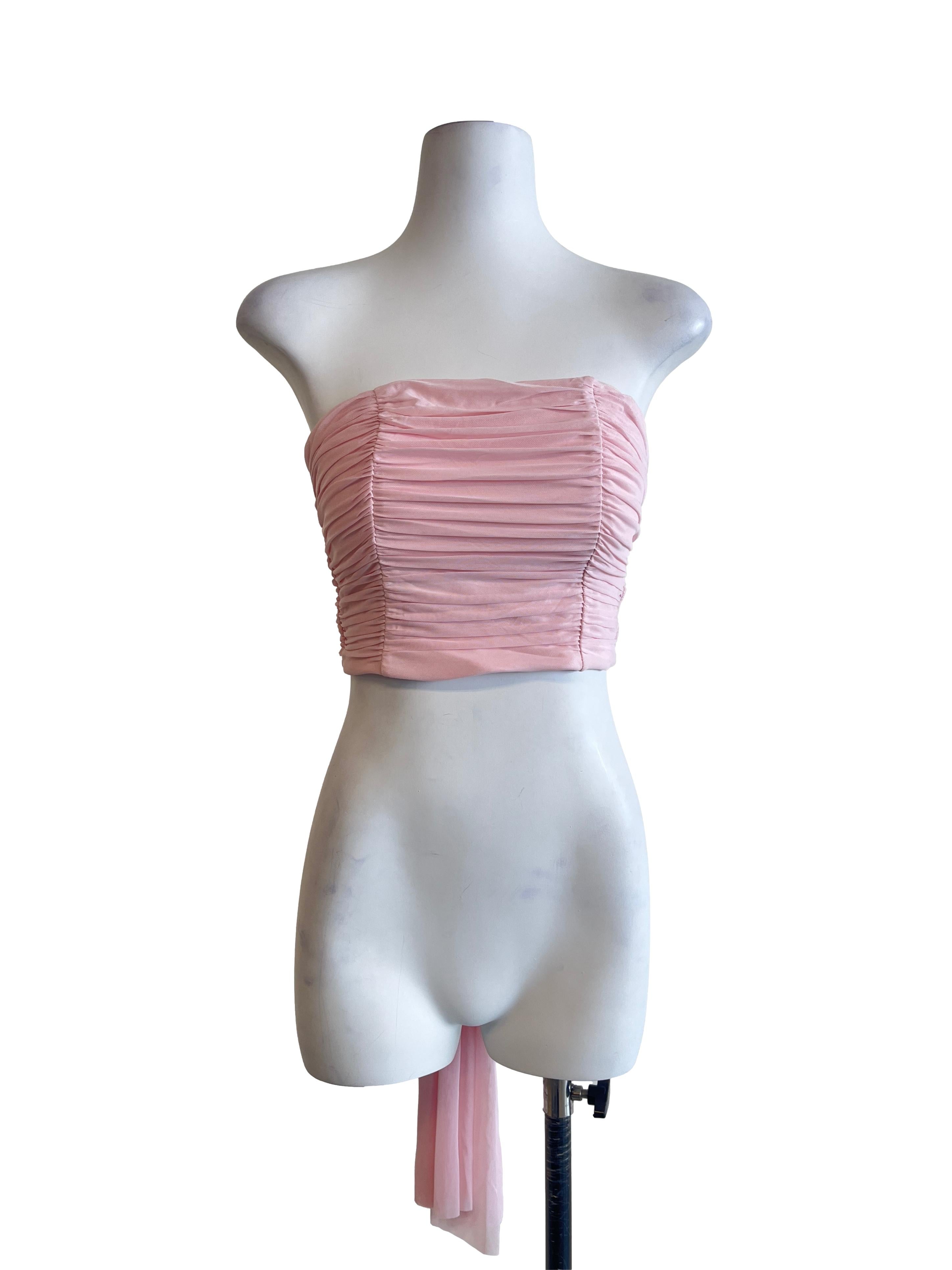 Flamingo Pink Strapless Top