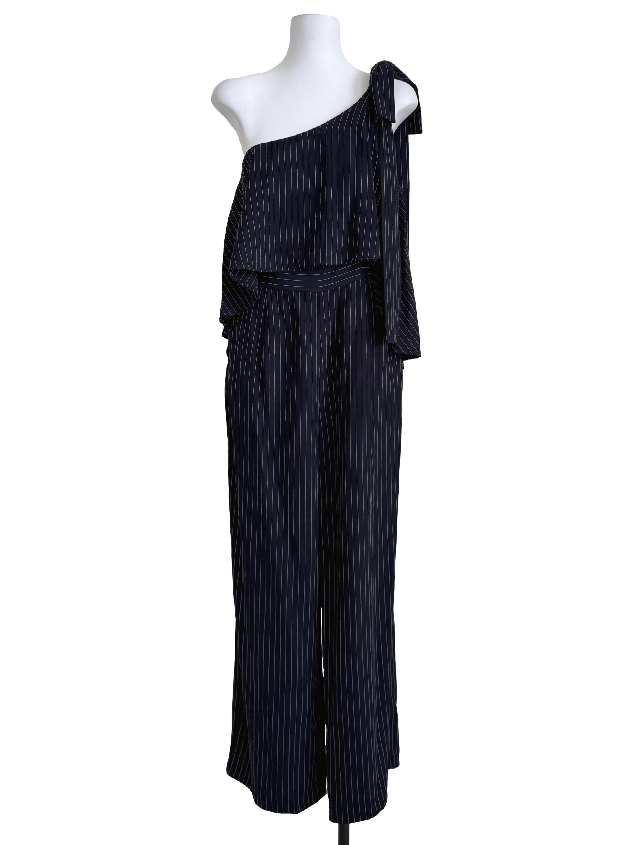 Navy Blue Asymmetric Neck Jumpsuit