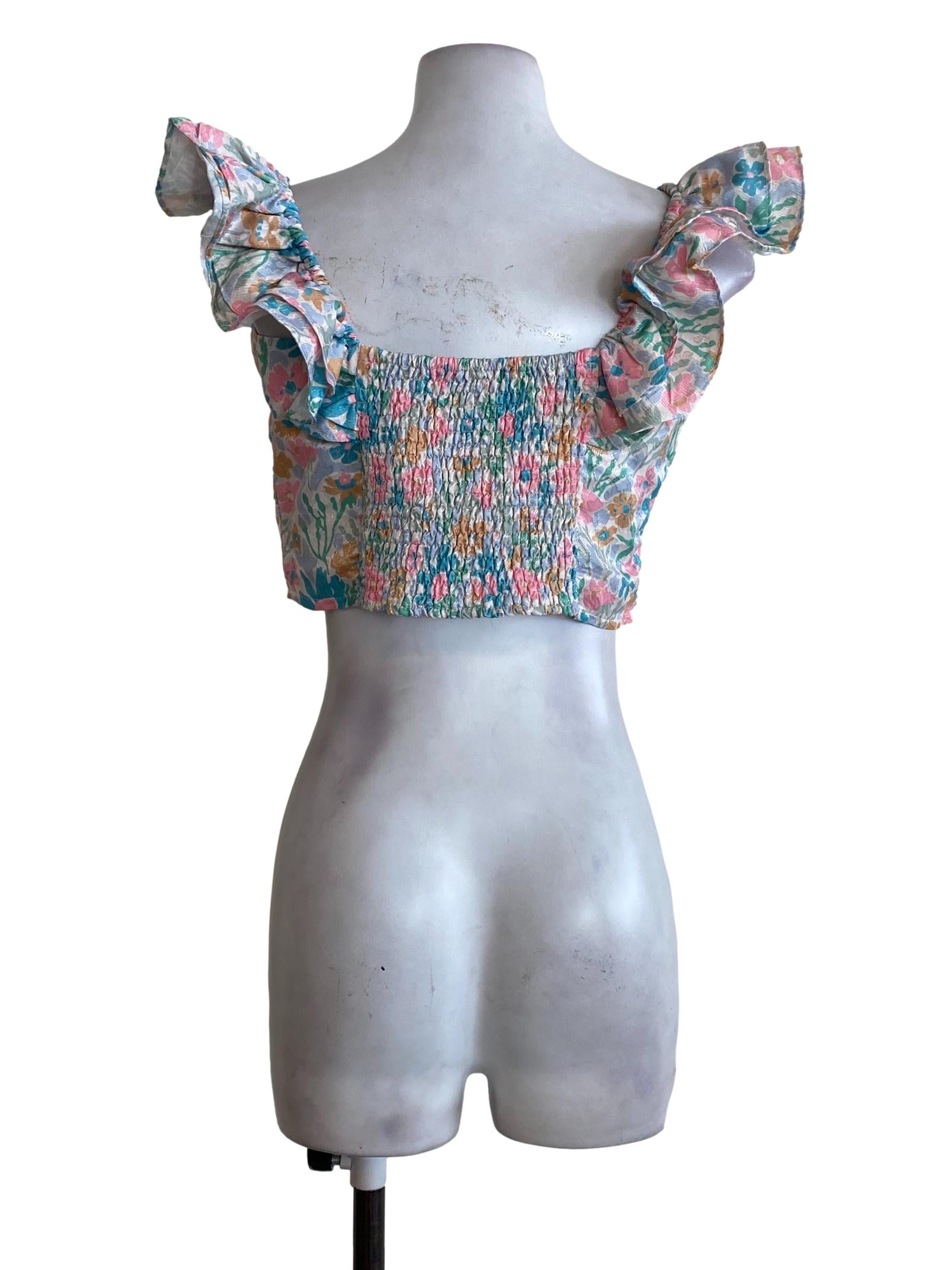 Green Floral Top