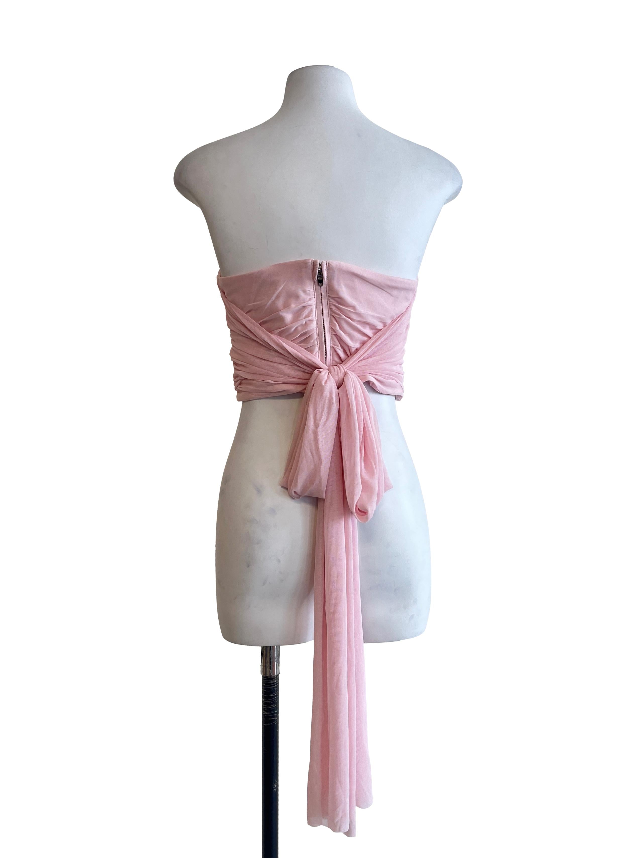 Flamingo Pink Strapless Top